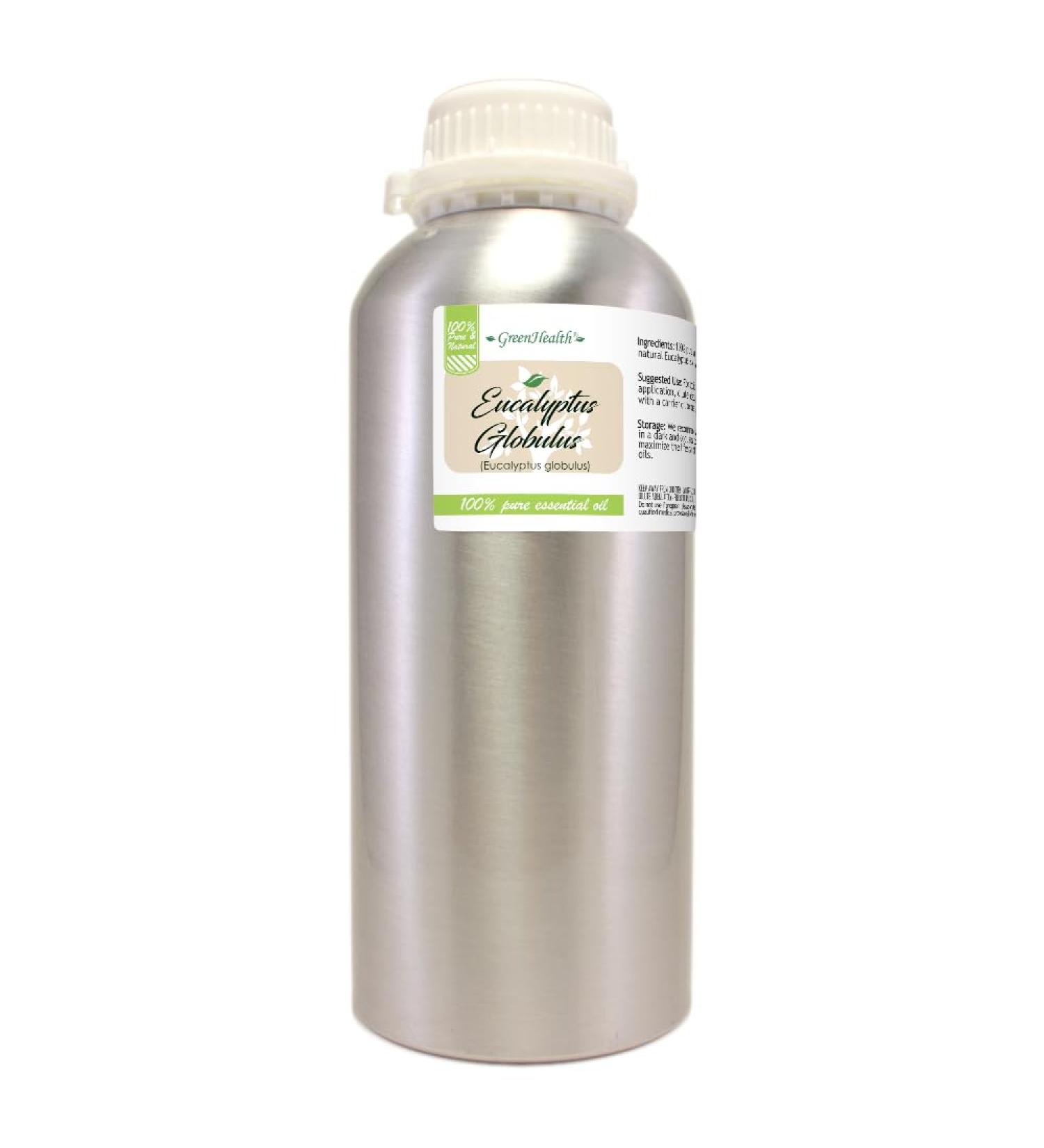 GreenHealth Eucalyptus Globulus Essential Oil 32 fl oz (946 ml) Aluminum Bottle w/Plug Cap 100% Pure Essential Oil - Buy Online on GoSupps.com