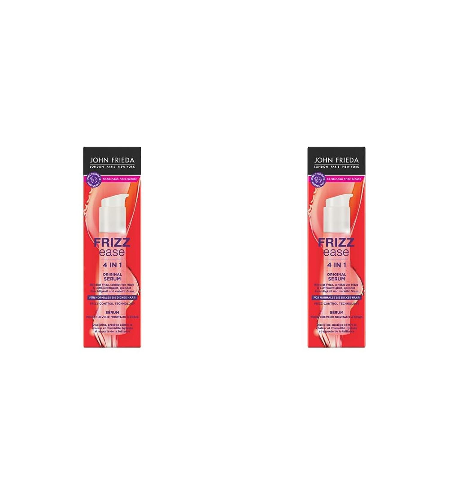 John Frieda Frizz Ease 4 in 1 Original Serum 50ml - Heat & Humidity Protection for Normal to Thick Hair - 2 Pack - Buy Online on GoSupps.com