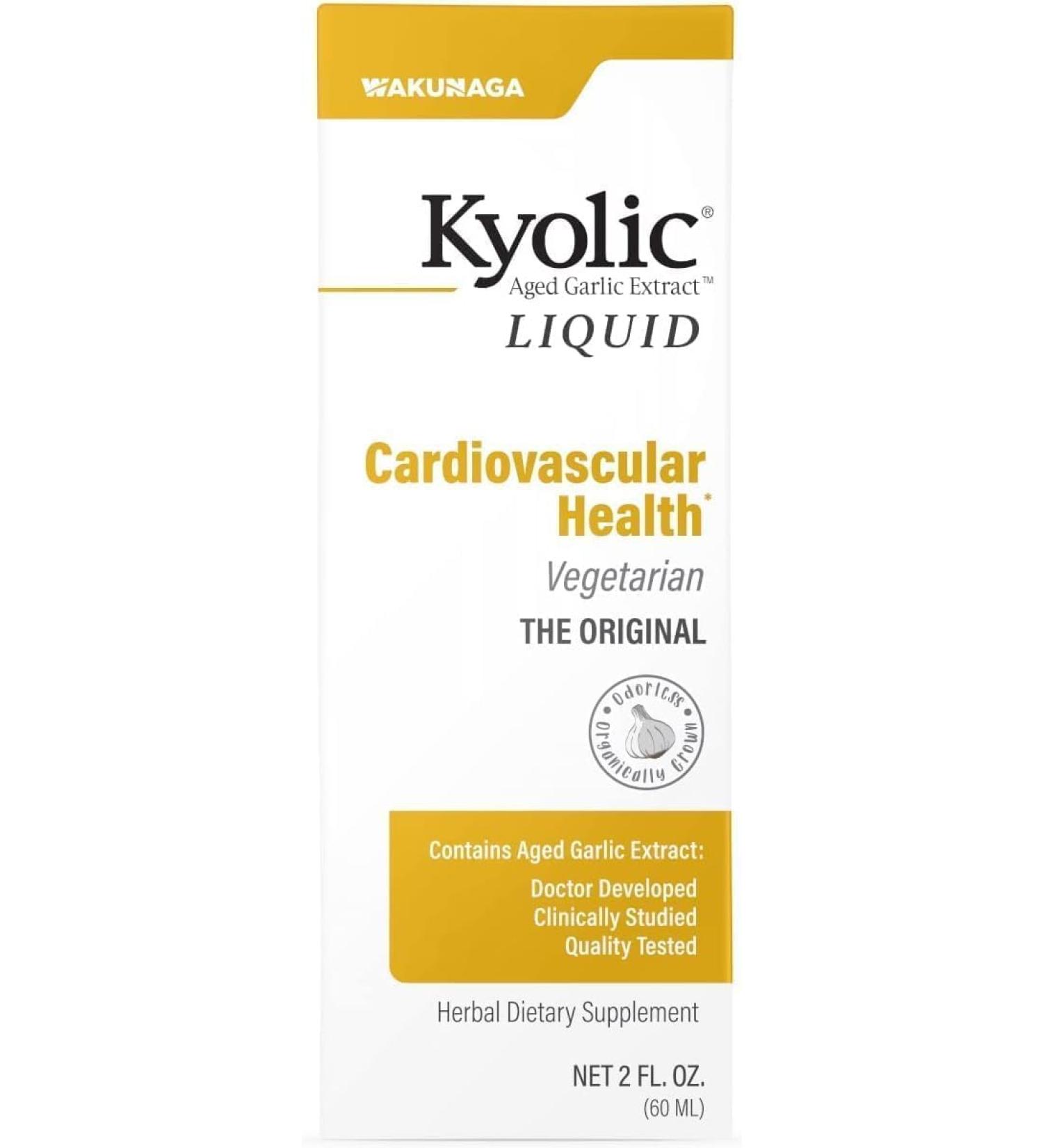 Kyolic Aged Garlic Extract Cardiovascular Health* Liquid 2 Ounces (60 ml) with 60 Capsules - Buy Online on GoSupps.com