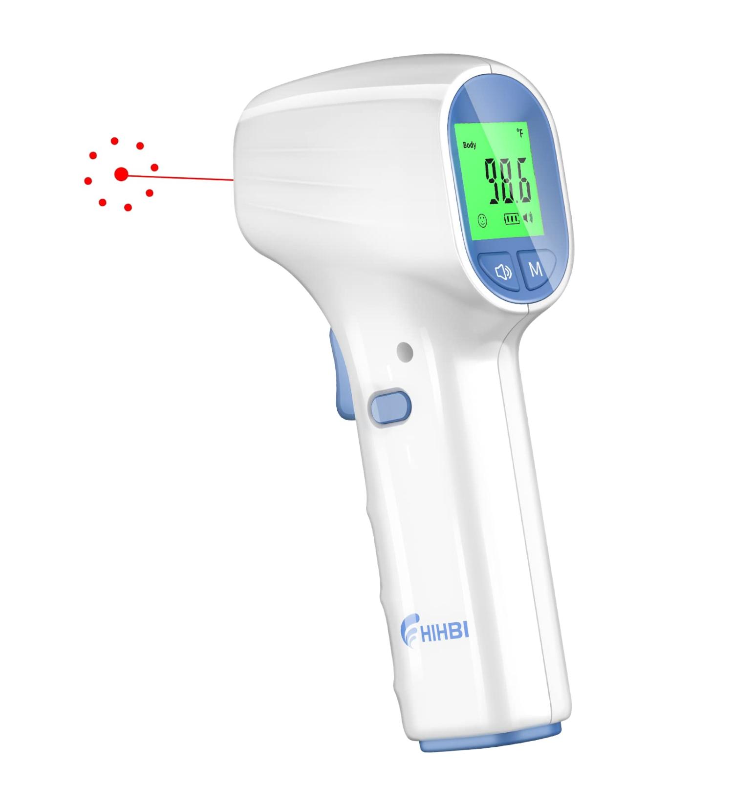 Touchless Forehead Thermometer for Adults and Kids - Instant Accuracy Readings, Fever Alarm, Quiet Vibration Feedback - 40 Memory Function - Green - Buy Online on GoSupps.com
