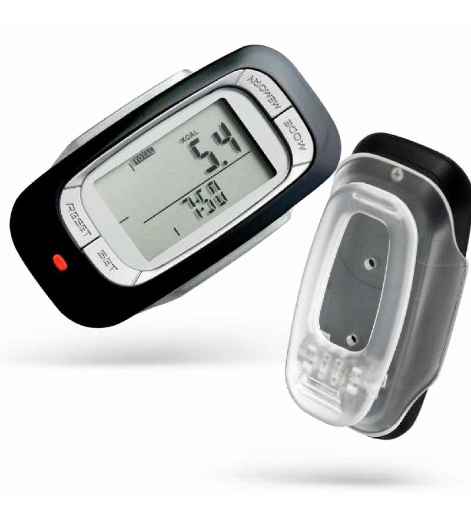 Jinlaili 3D Pedometer - Simple Fitness Tracker with Large LCD Display | Step Mile/KM Calorie & Activity Time Monitor | Clip & Lanyard Included | No App Required - Buy Online on GoSupps.com