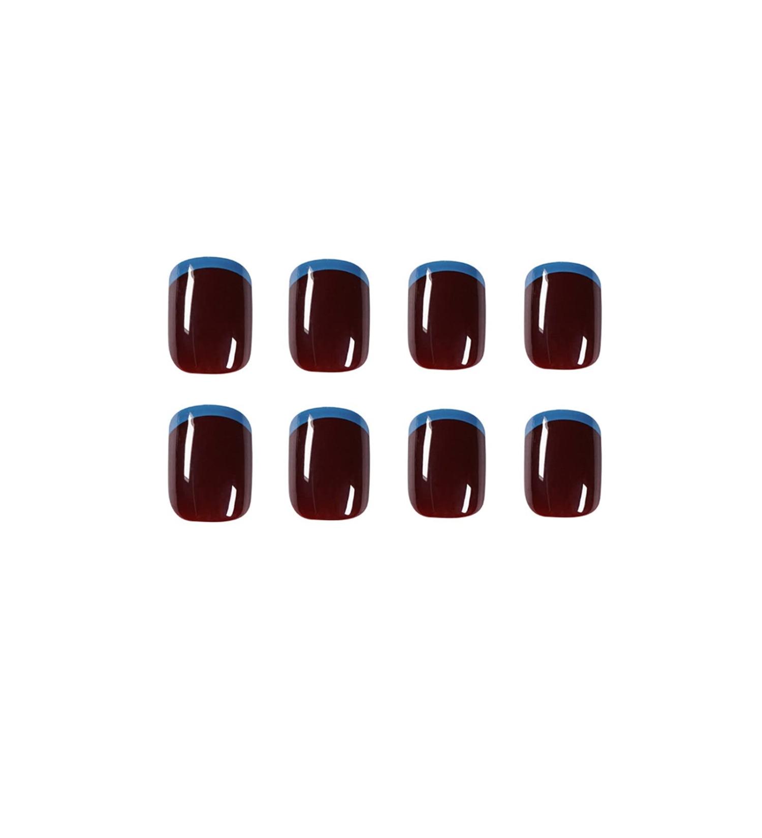 Chtom car cherry lake blue wearing a nail product Fake nail nail patch nail patch removable