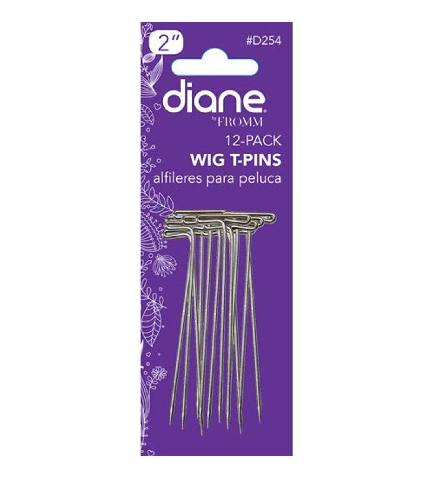 Diane D254 Wig T-pin 2  Silver 12 Count(Pack of 1) 12 Count(Pack of 1) 12 Piece