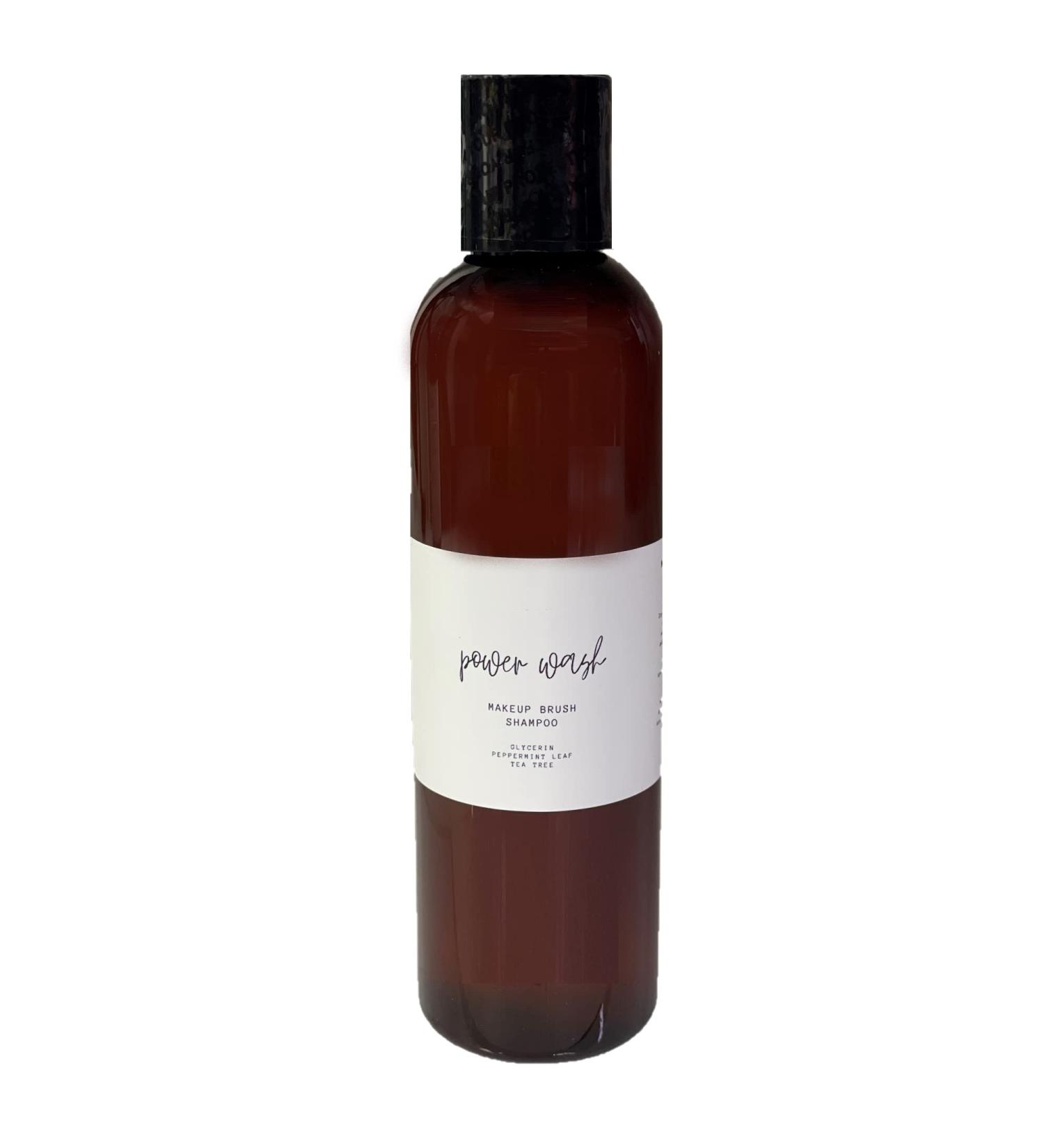 Power Wash. The Ultimate Make-Up Brush Liquid Cleaner. Purifying & Cleansing Solution to clean your Makeup Tools. Easy Pour Vegan SLS Free Shampoo.