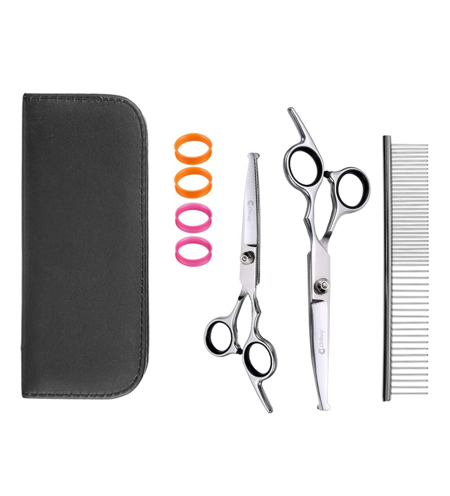 Professional Stainless Steel Dog & Cat Grooming Set - Round Tip Cups Scissors & Comb | 17x6.6x1.1 cm | International Shipping Available - Buy Online on GoSupps.com
