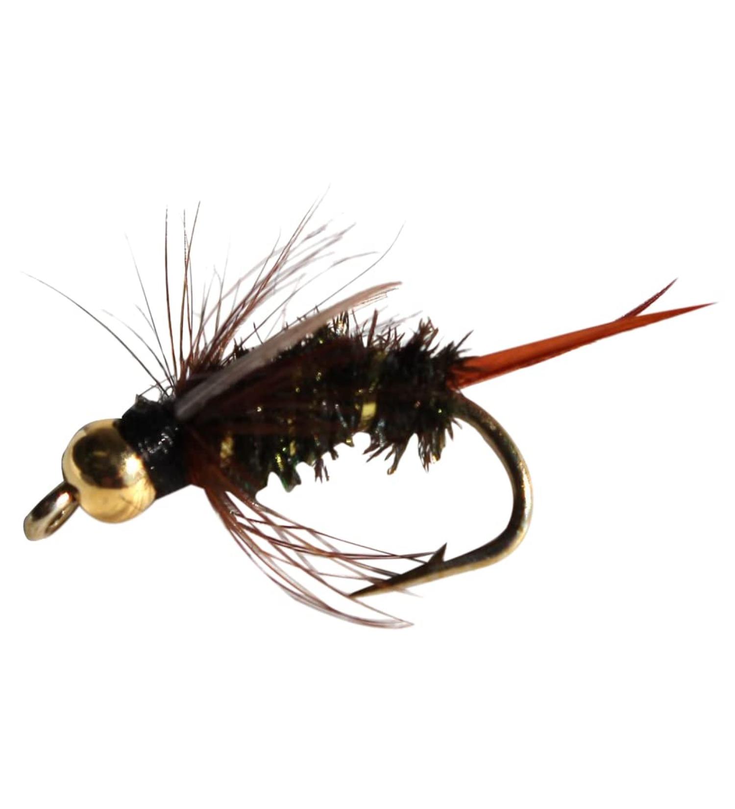 Flies Direct BH Prince Nymph Assortment Trout Fishing Flies (1-Dozen), Black