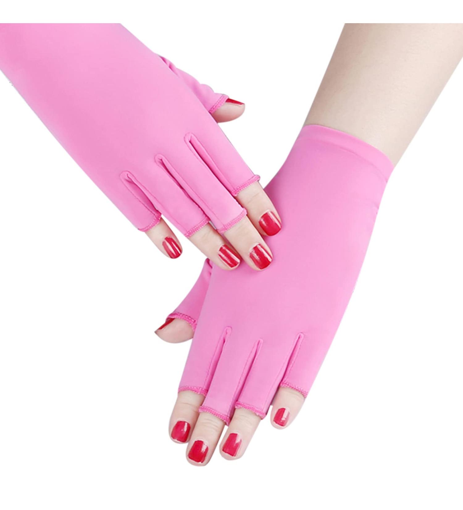 UV Shield Gloves for Manicure - Pink UV Protection Gloves for Nail Care & Nail Art Drying - Buy Online on GoSupps.com