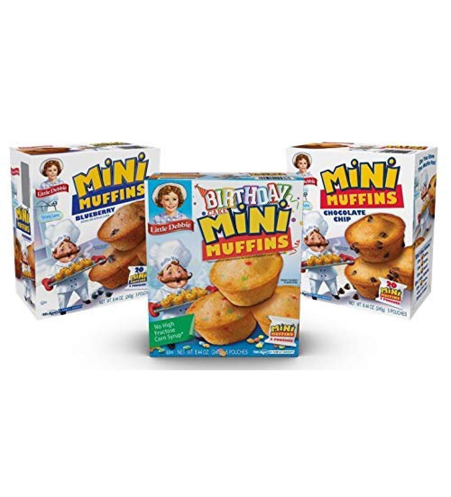 Little Debbie Mini Muffin Variety Pack - Birthday Cake, Blueberry, Chocolate Chip (1 Box Each) - Buy Online on GoSupps.com