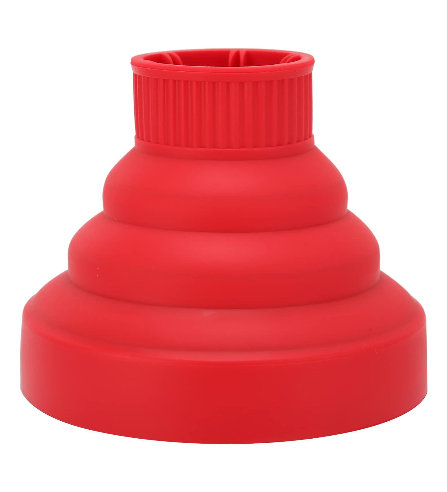 Universal Silicone Diffuser Hair Dryer for Curly Hair - Portable & Collapsible Red Attachment - Buy Online on GoSupps.com