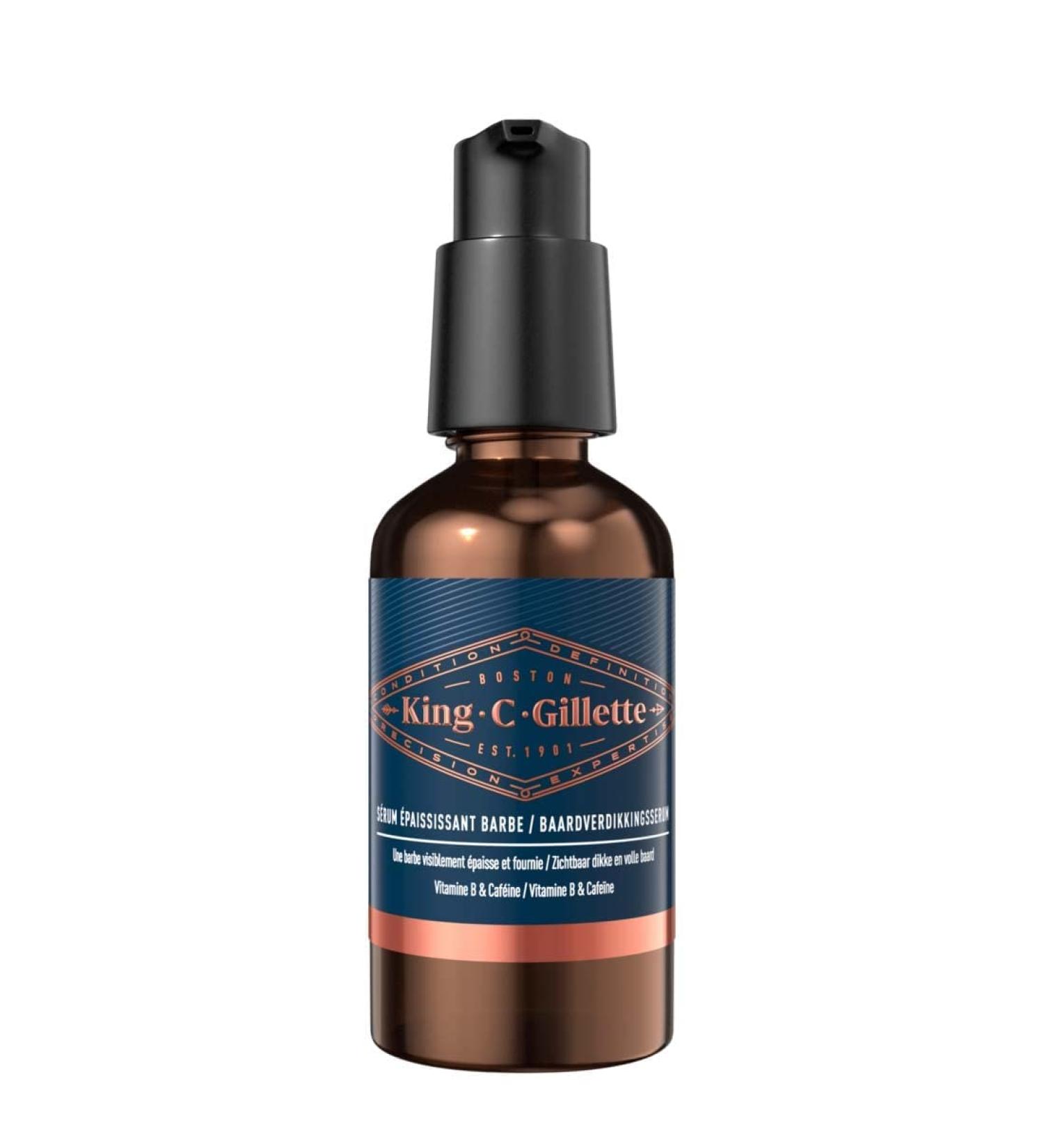 King C. Gillette Beard Thickener 50ml - Vitamin B & Caffeine Formula for Fuller Beards - International Shipping Available - Buy Online on GoSupps.com