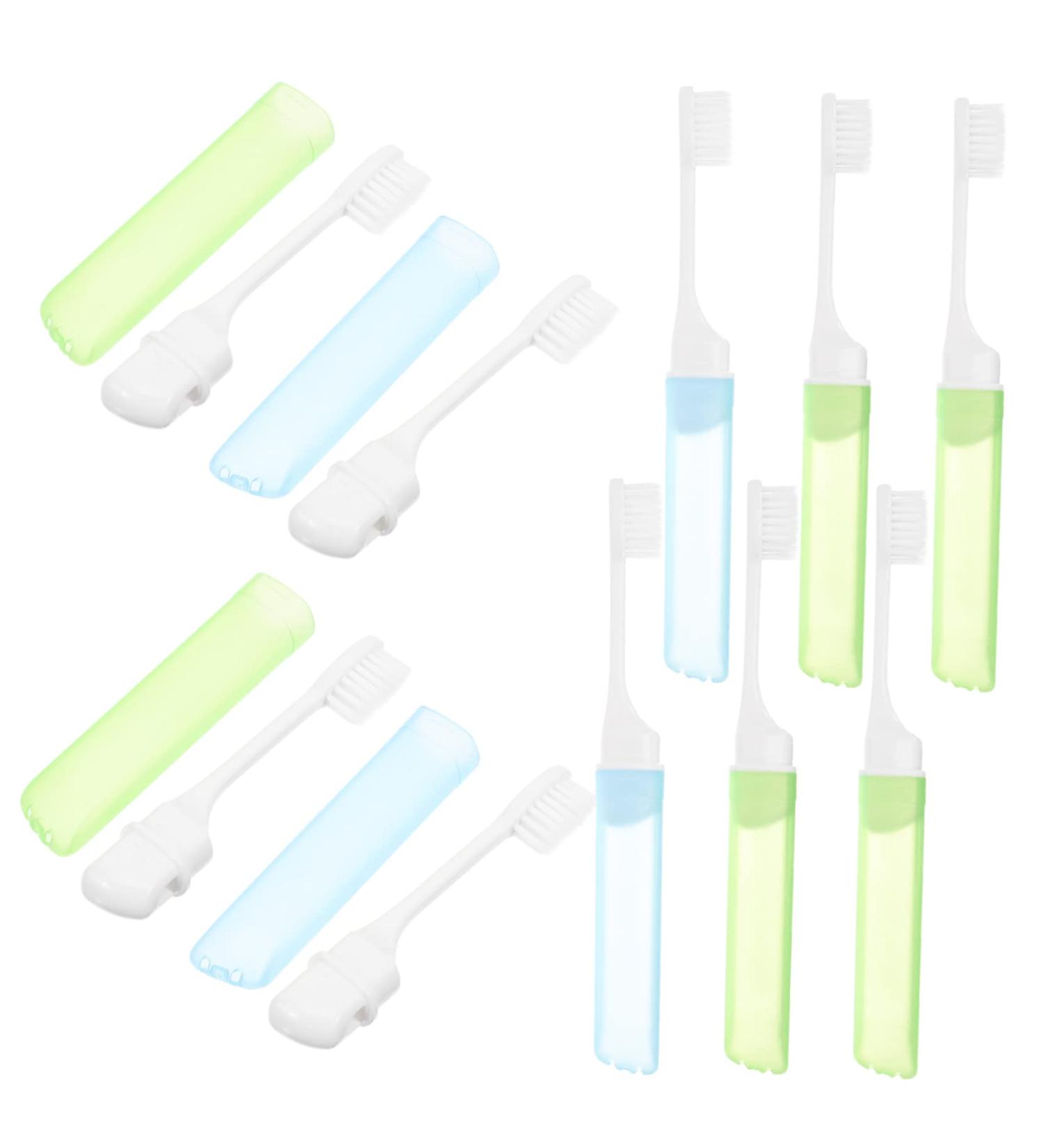 Portable Travel Toothbrush - Collapsible Manual Toothbrush with Tongue Cleaner | Perfect for Suitcases & On-the-Go Hygiene - Buy Online on GoSupps.com
