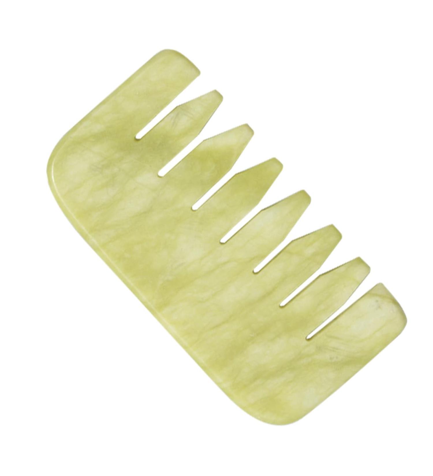 Orfofe Massagekamm - Jade Gua Sha Head Comb for Scalp Massage | Anti-K mm Tools for Relaxation & Wellness - Buy Online on GoSupps.com
