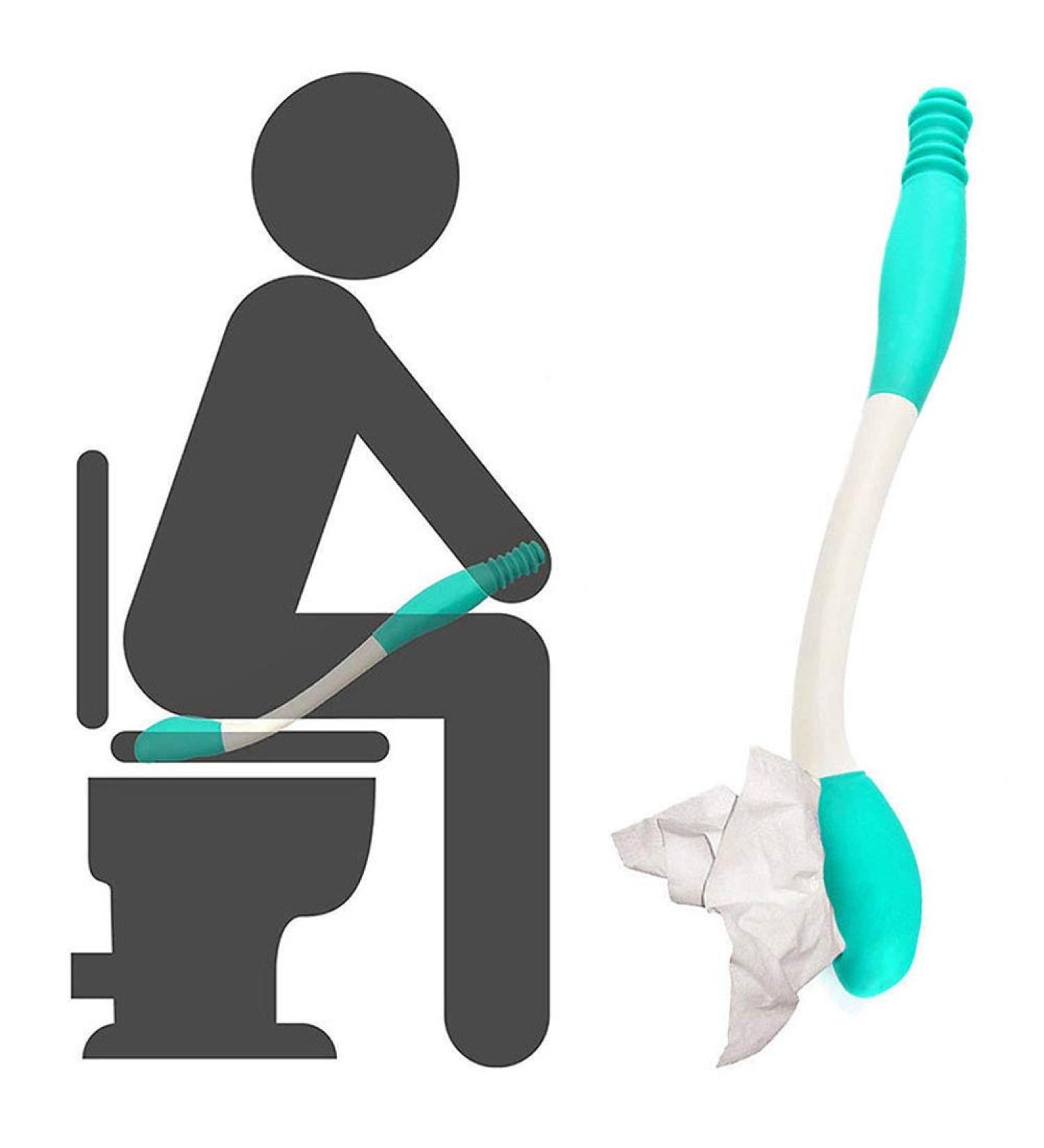 SoulQ Bottom Wiper Tissue Grip - Long Handle Toilet Paper Aid for Comfortable Self Wiping - Buy Online on GoSupps.com