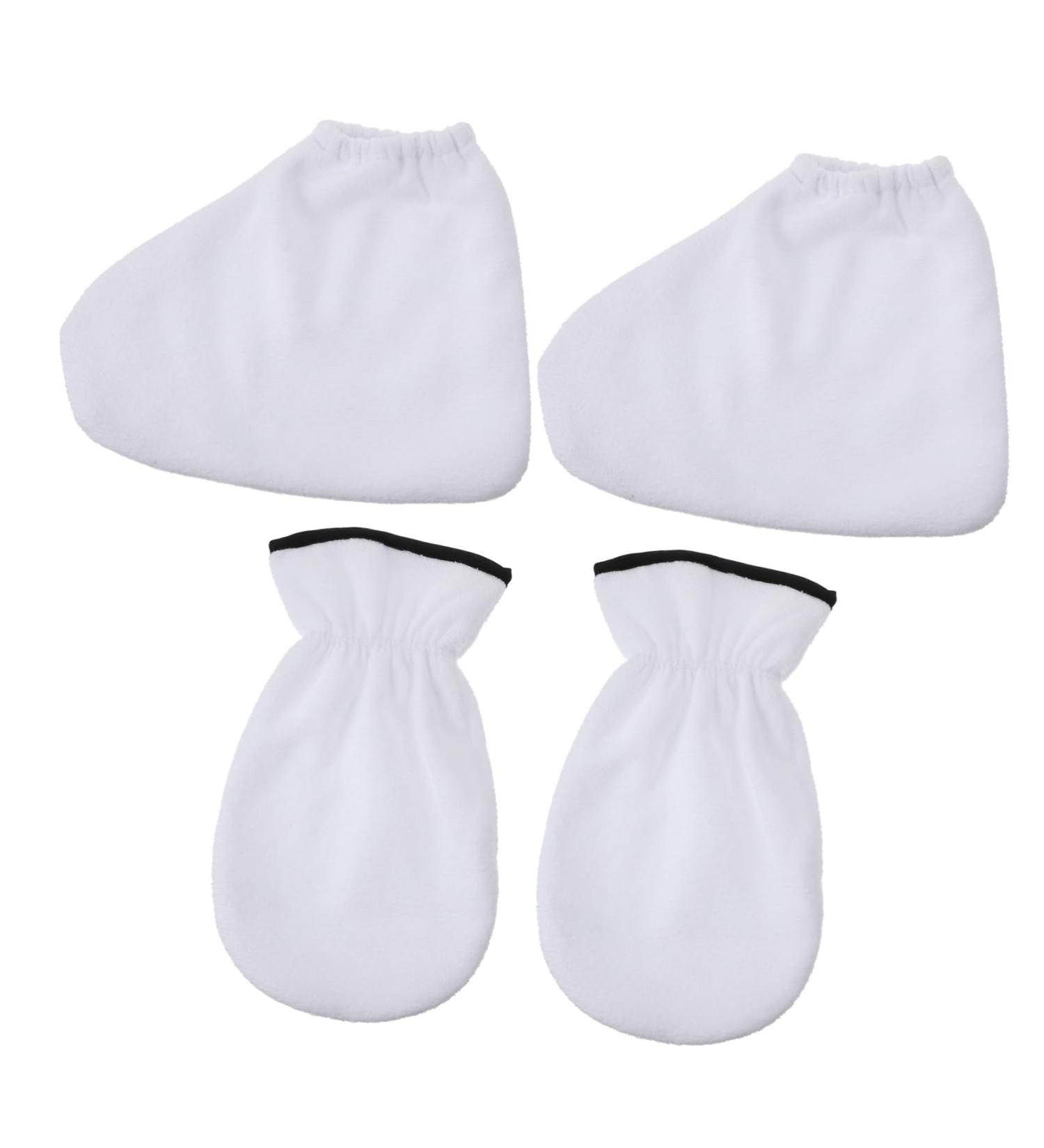 Moufles de Soin la Paraffine pour Mains et Pieds 2 Pi ces Taille Unique Blanc en Polyester et Flanelle Conservation Chaleur Soins Spa Nocturnes - Buy Online on GoSupps.com