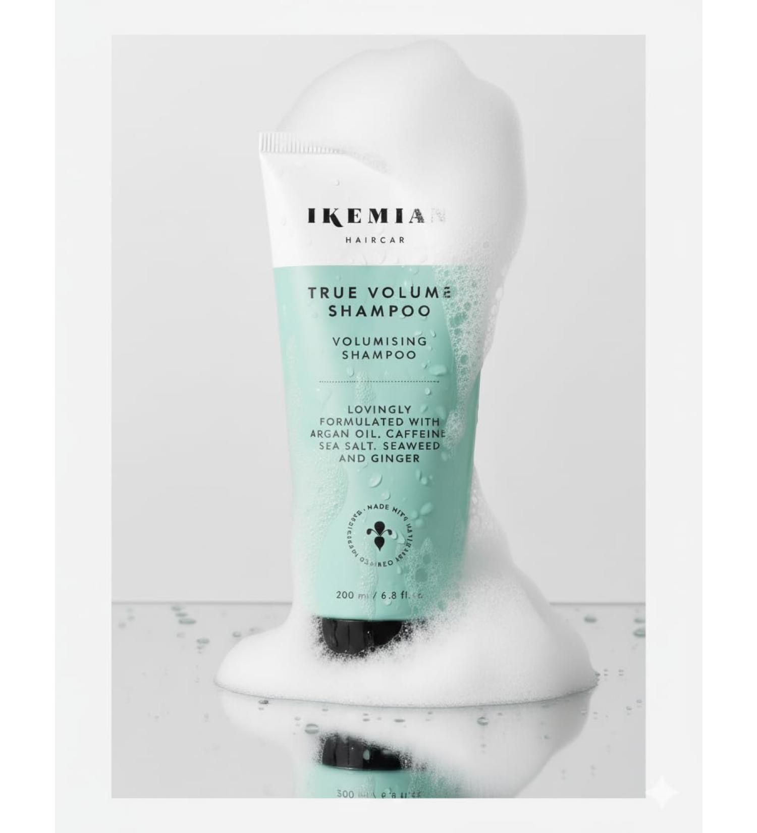 Ikemian True Volume Shampoo fuller shiny hair sustainable natural cosmetics with argan oil vegan Made in Germany 200 ml