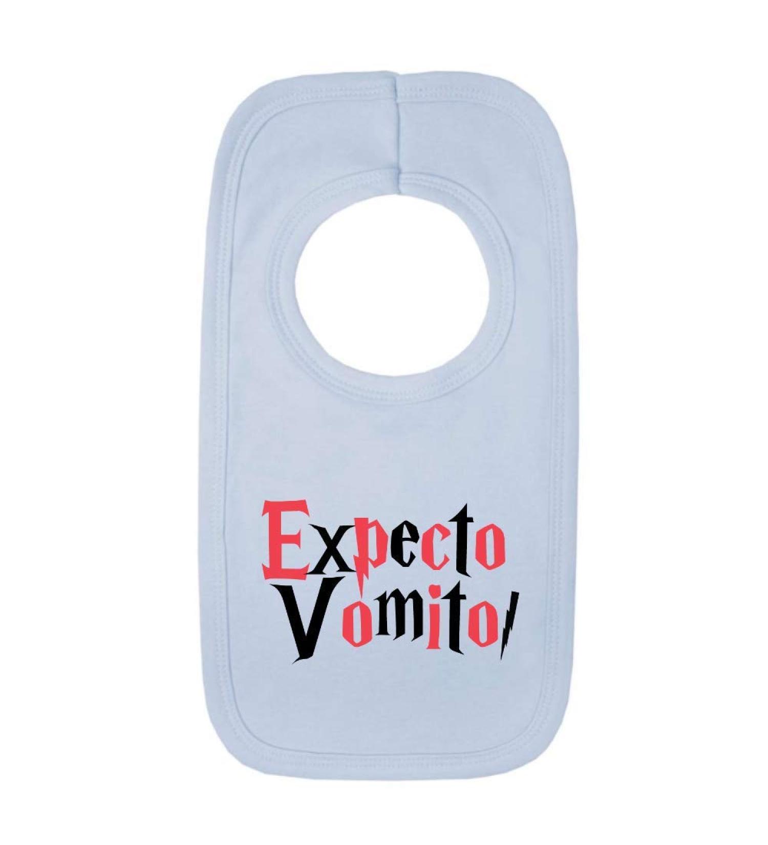 Kickass Tees Expecto Vomito 1 Baby Bib Funny Cute Harry Gift New Baby Boy Potter Present One Size Blue