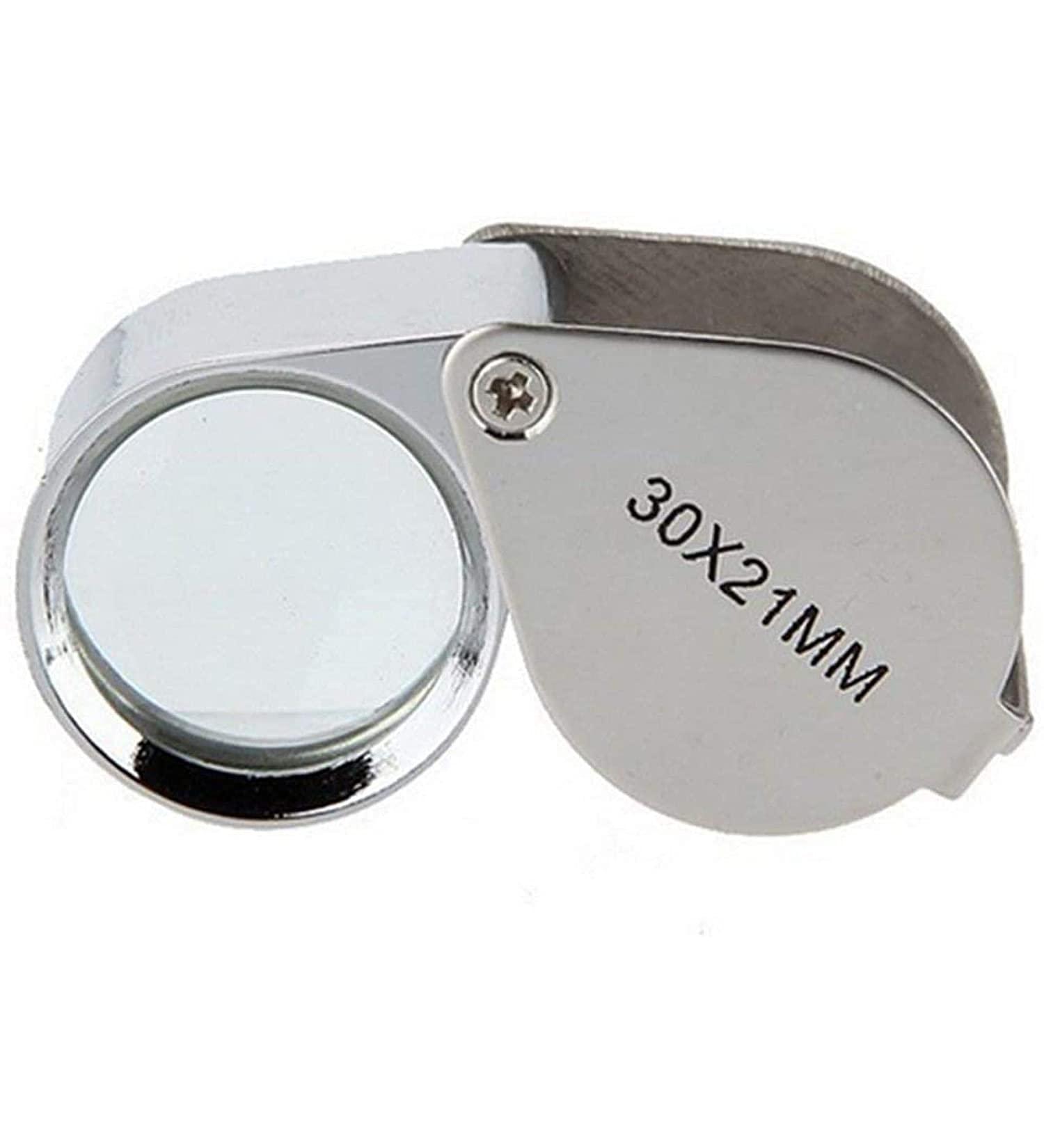 Magnifying Glass 30 X 21 High Magnification Metal Foldable Glass Lens Recognition Magnifying Glass for Reading Crafts Repair Magnifier Lofty Ambition - Buy Online on GoSupps.com