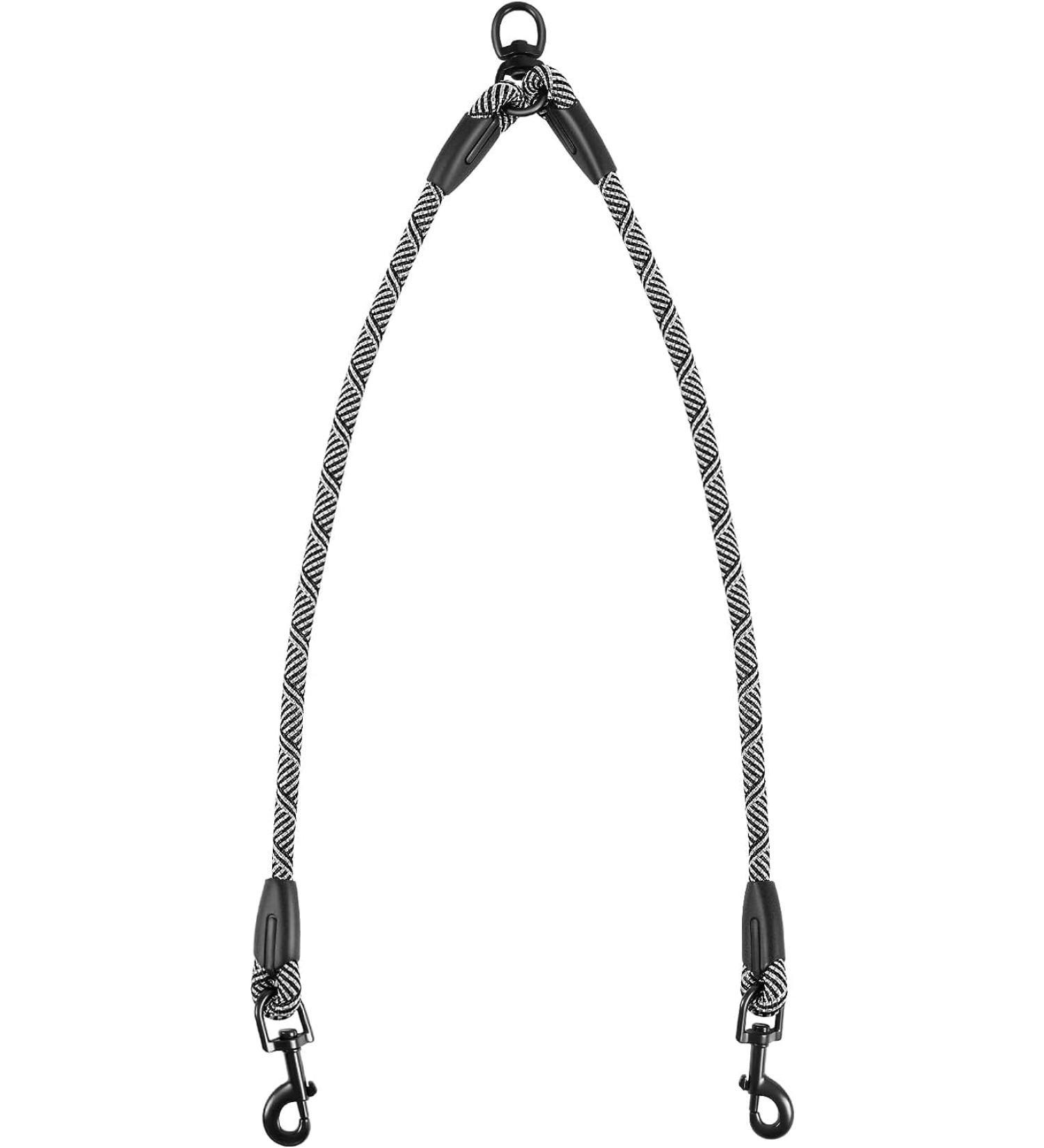 Snagle PAW Double Dog Leash for 2 Dogs | 360 Reflective No-Hogging Design | Durable Leash for Medium & Large Dogs (13-22 kg) - Black & Blue - Buy Online on GoSupps.com