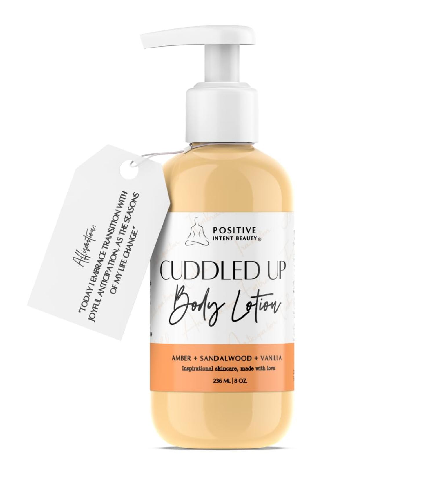 Buy Cuddled Up Lotion with Affirmation Card | Nourishing Amber & Vanilla Shea Butter Aromatherapy Gift - 8oz International Shipping - Buy Online on GoSupps.com