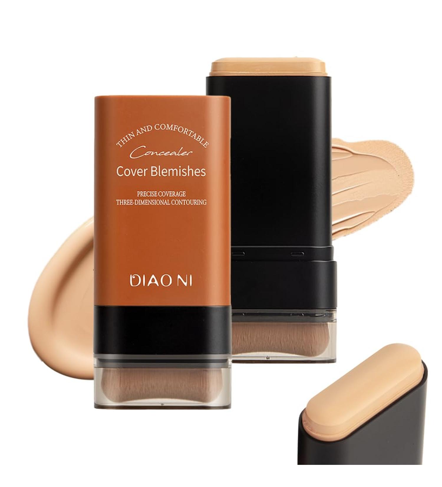 Hydrating Lightweight Foundation Stick with Brush Medium-to-Full Coverage Foundation Stick Makeup Buildable Foundation Stick Face Contour Stick Instantly Balance&Even Complexion (Natural 0) Natural 1 count (Pack of 1) - Buy Online on GoSupps.com