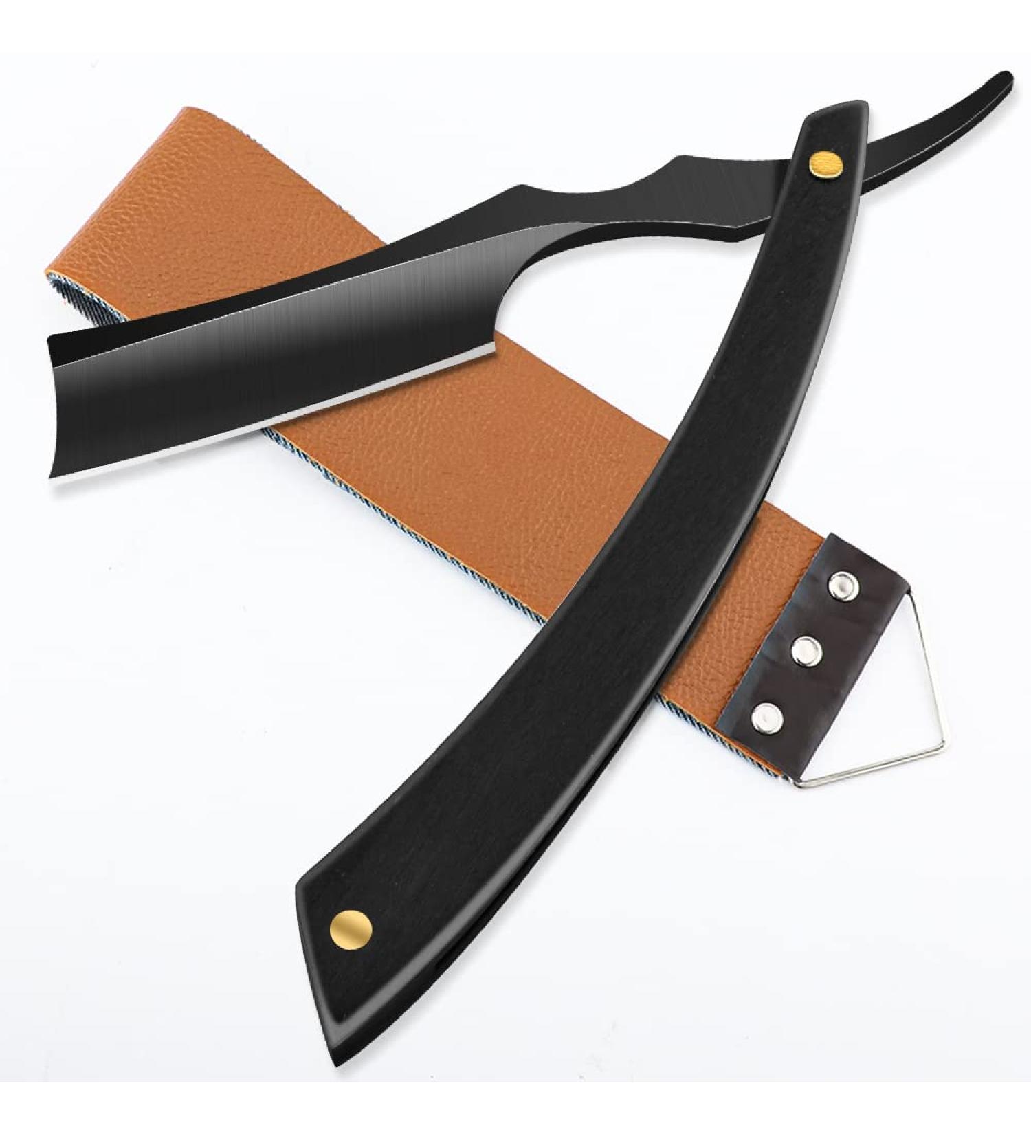 Professional M&LD Cut Throat Razor Kit - Stainless Steel Single Edge Blade with Leather Sharpener for Barber & Home Shaving - Ideal Straight Razor Gift for Men - Buy Online on GoSupps.com