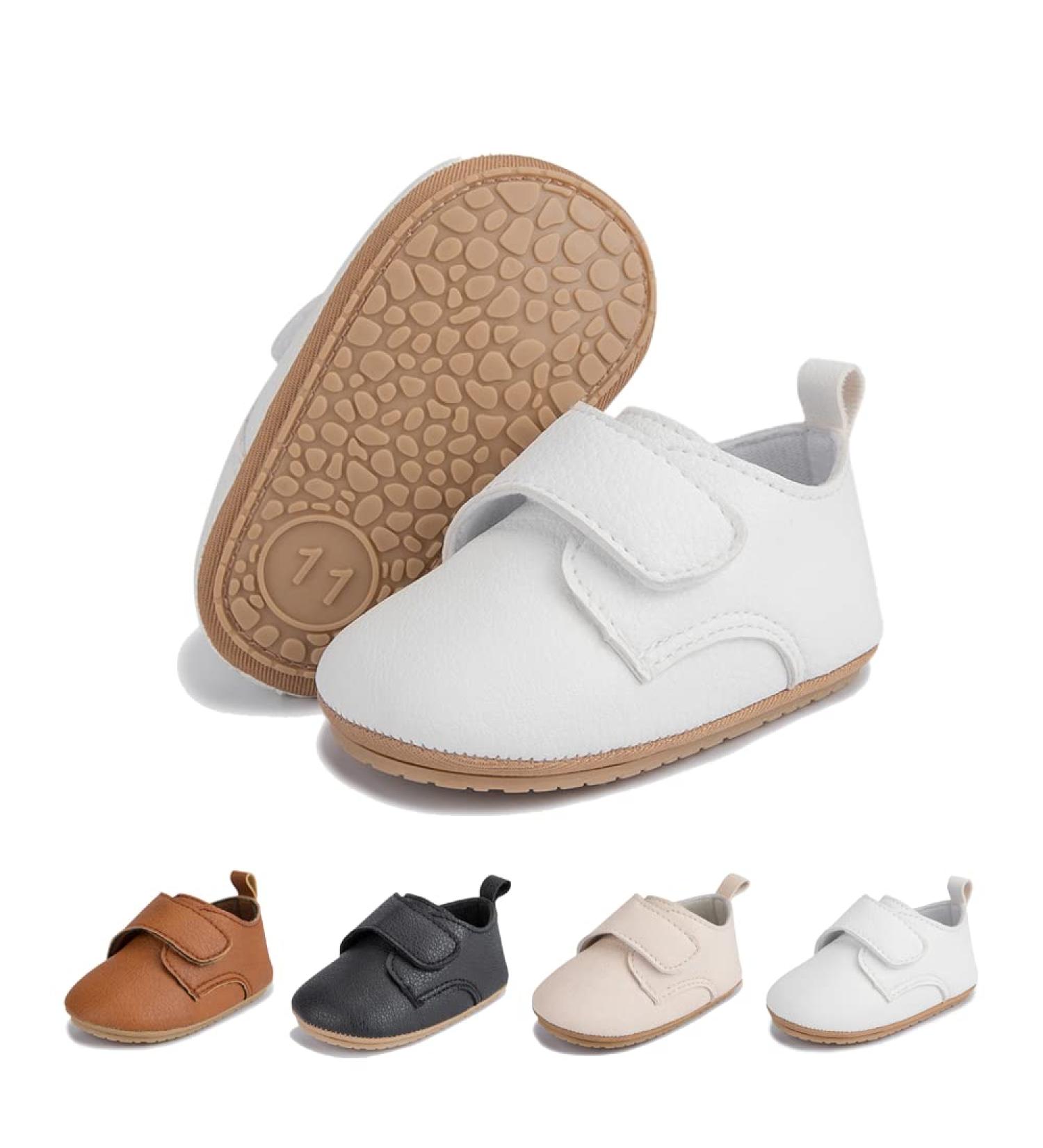 Sonsage Infant Baby Oxford Shoes | PU Leather Lace-Up Anti-Slip Trainers for Boys and Girls | Soft Rubber Sole | Toddler First Walking Sneakers 12-18 Months | C White - Buy Online on GoSupps.com