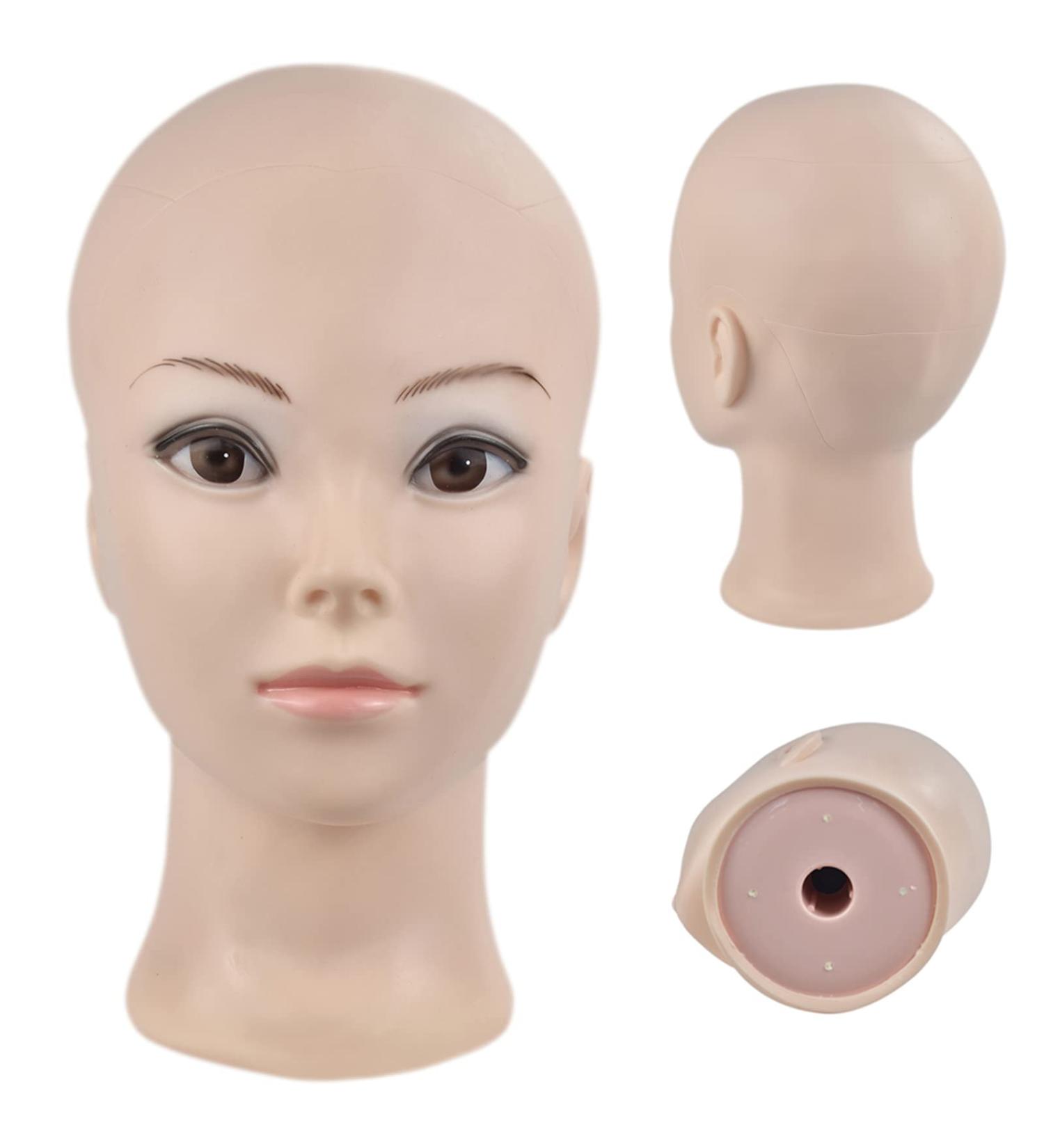 ERSIMAN Bald Training Head for Wigs | Cosmetic Manikin Doll Head with Free Clamp C02 - Ideal for Styling and Display - Buy Online on GoSupps.com