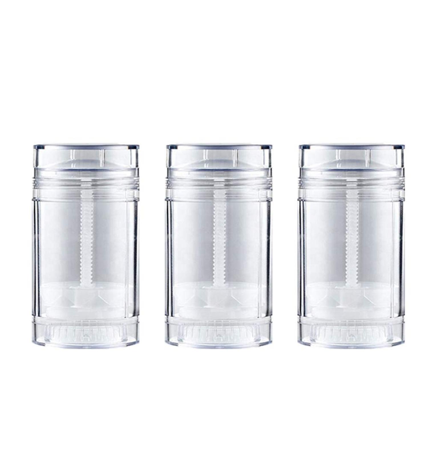 ConStore 3pcs Round Shape Bottom Filling Stick Deodorant Container Empty Reusable Deodorant Bottles Clear Twist Up Stick Tube (50ml) - Buy Online on GoSupps.com