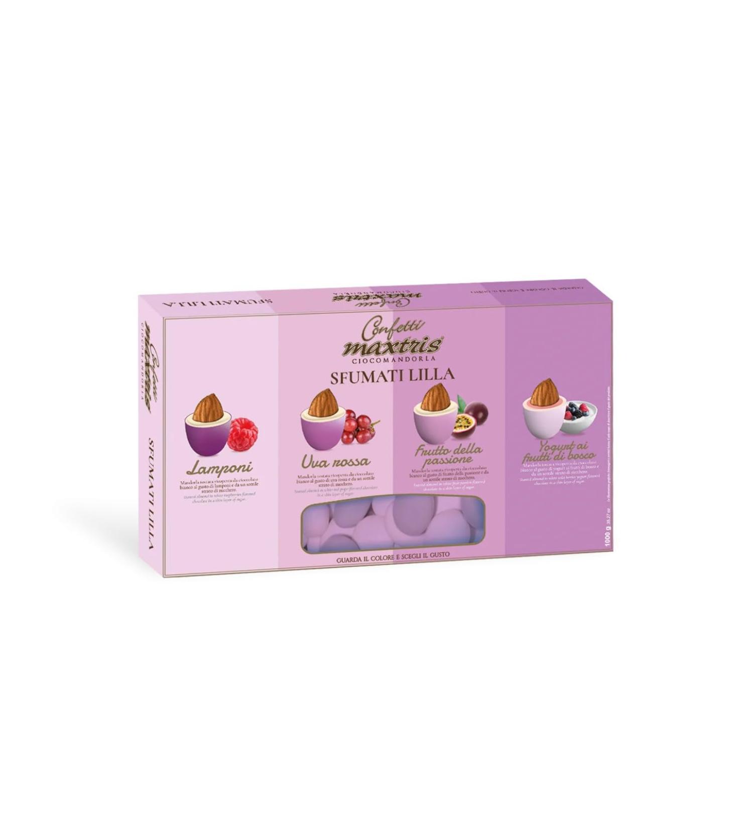 MAXTRIS | Italian Jordan Almonds | PURPLE MIX 4 FLAVOR | 1 Kg. | 35 7 Oz.
