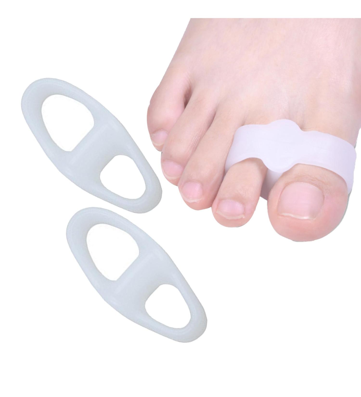 Tytlyworth Silicone Toe Separator - Hammer Toe Relief Comfortable & Reusable Toe Corrector - Smooth Iron Design (White L) - Buy Online on GoSupps.com