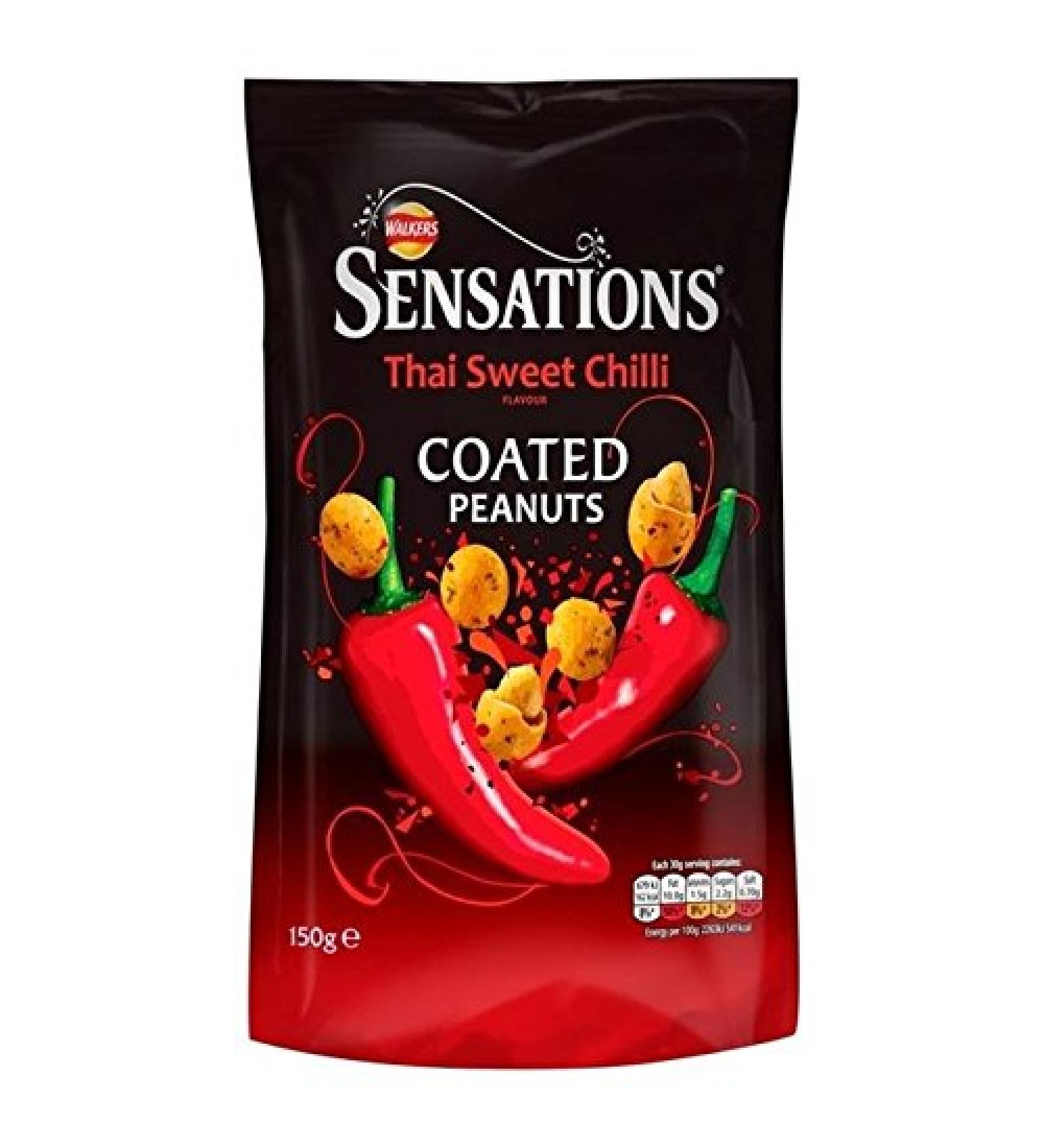 Walkers Walkers Sensations Peanuts Thai Sweet Chlli 150g Pack of 2