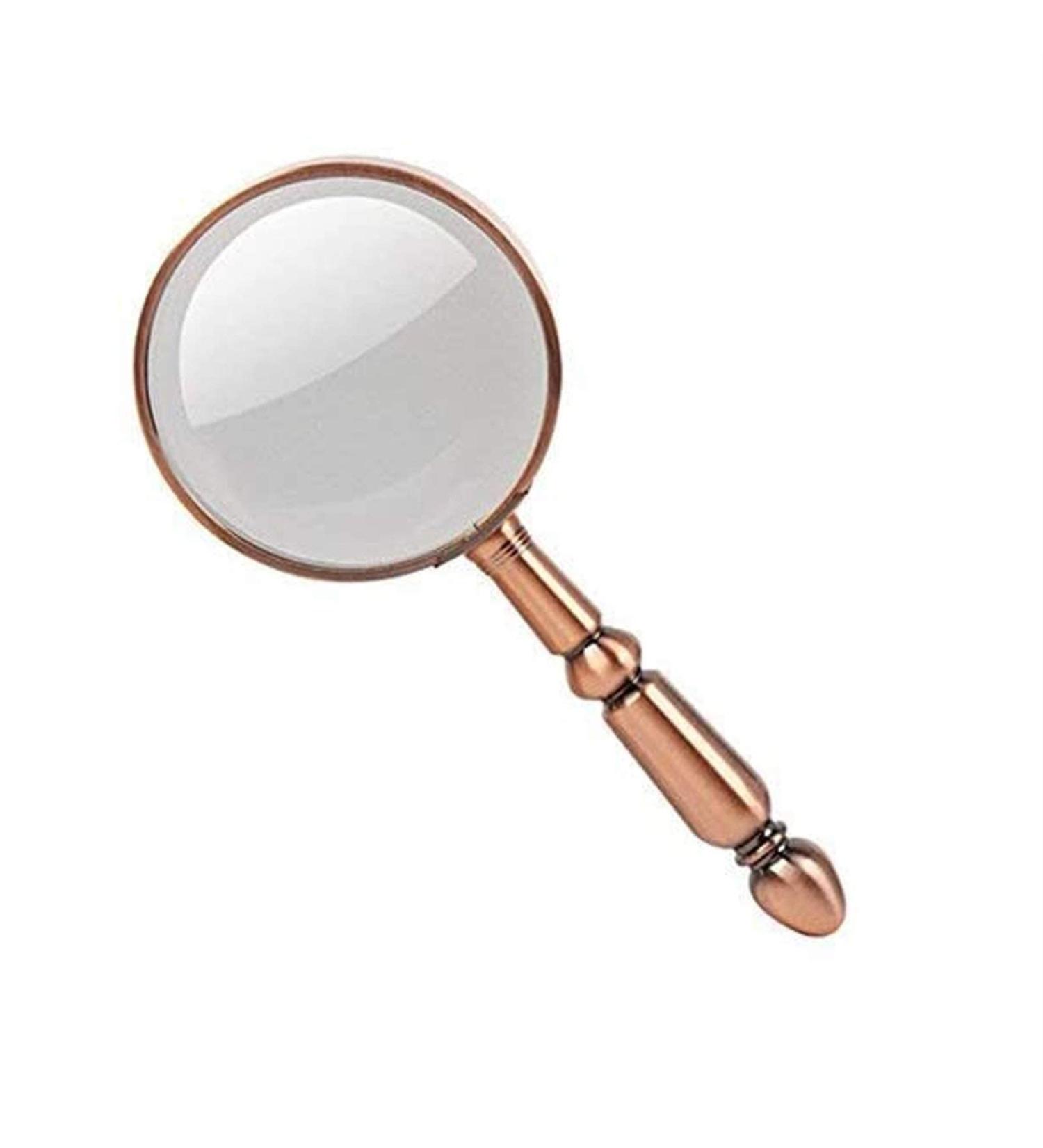 Lightweight Magnifying Glass 20X All-Metal Optical Glass Bronze Hand-Held Reading Reading Reading Lofty Ambition - Buy Online on GoSupps.com