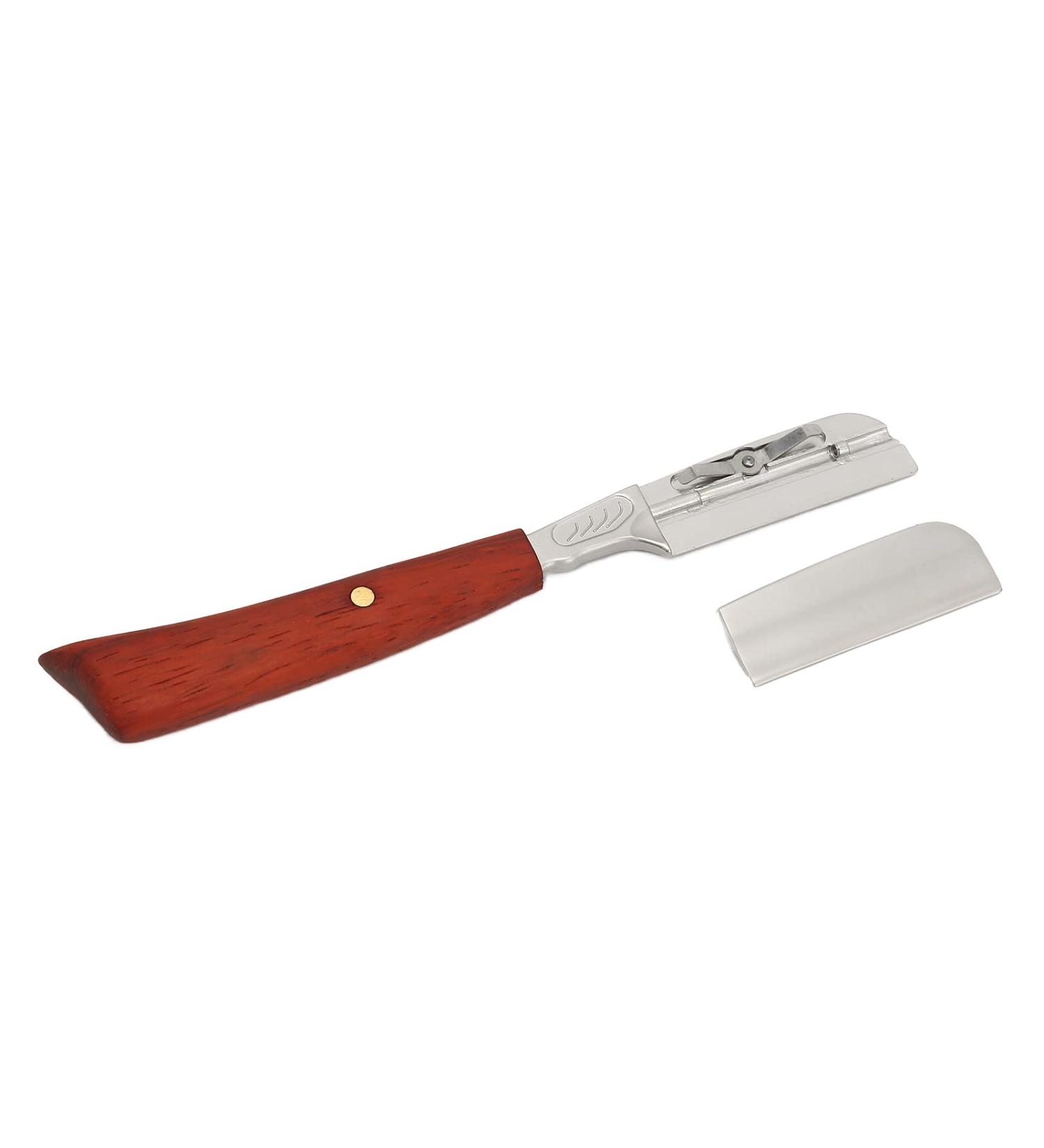 Straight Edge Barber Razor - Durable Zinc Handle Easy Blade Replacement for Safe Shaving | S53-7 Silver - Buy Online on GoSupps.com