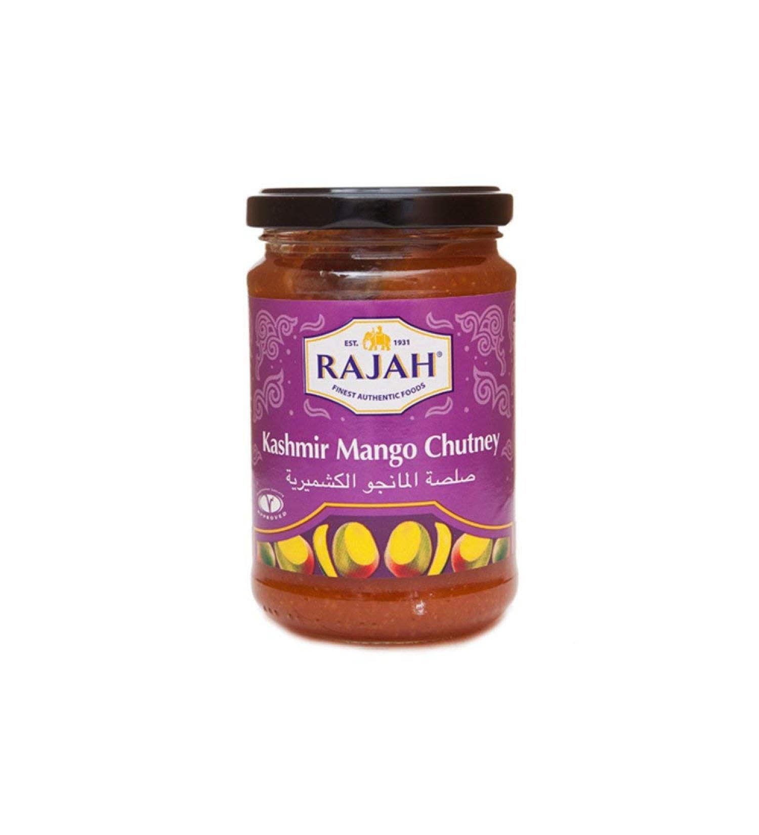 Kajal Rajah Kashmir Mango Chutney 6 x 340g Indian natural bowl ideal for curries cheese grilled and more gluten free 6 x 340g - Buy Online on GoSupps.com