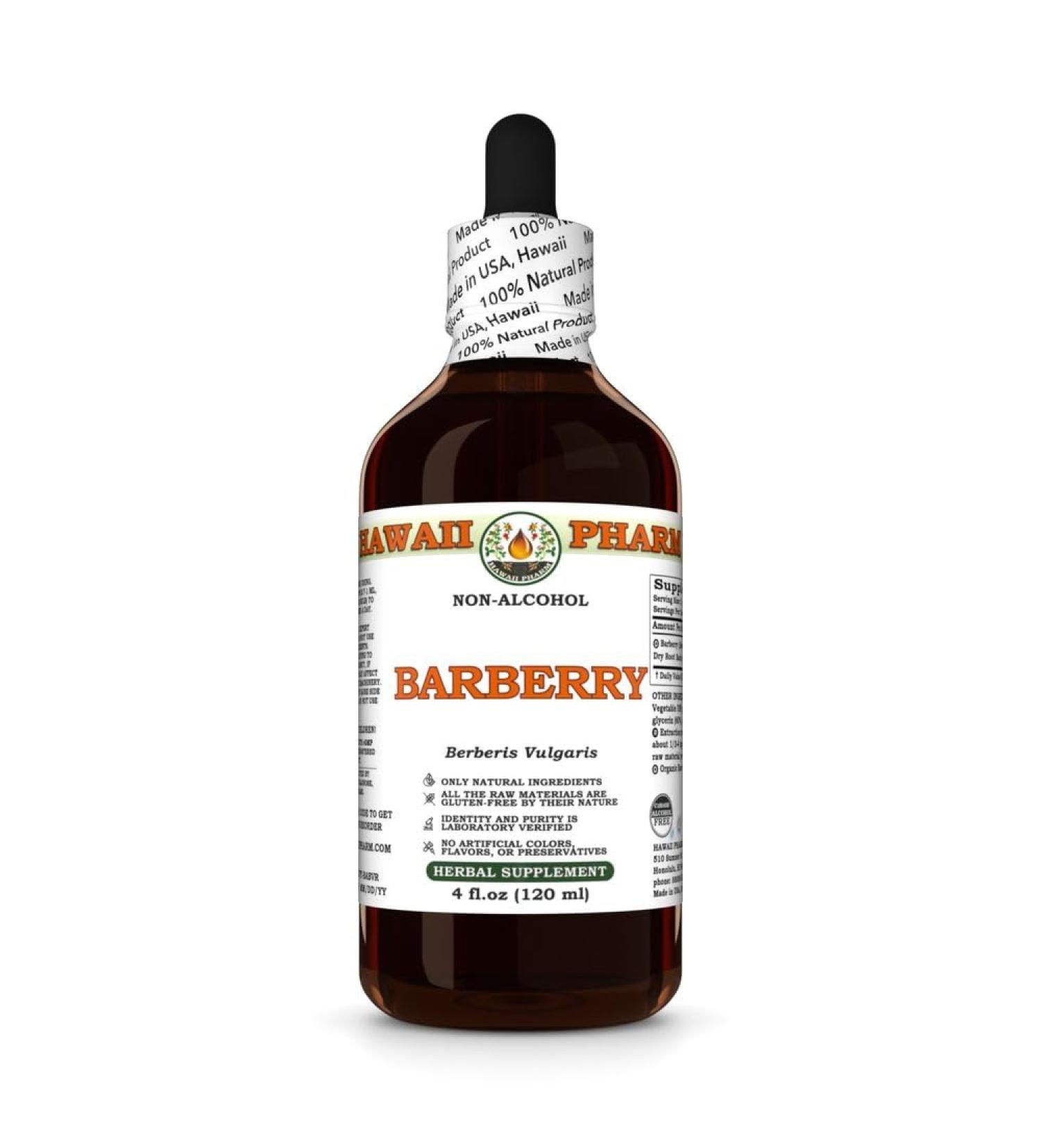 Hawaii Pharm Barberry Alcohol-Free Extract Glycerite for Heart Function Support Promotes Circulation Aids Detox and Digestion Supports Women s Wellness - 4 fl.oz 4 Fl Oz (Pack of 1) - Buy Online on GoSupps.com