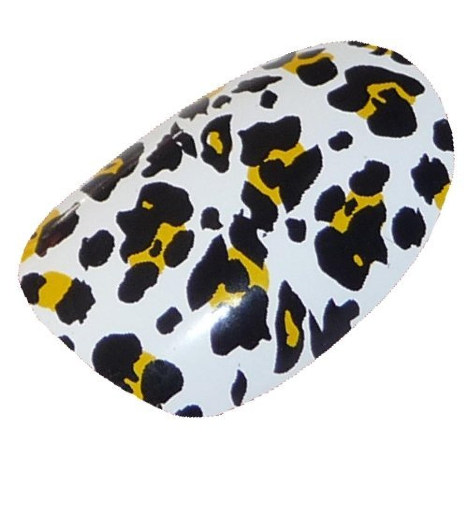 Chix Nails Nail Wraps White Black Snow Leopard Animal Print Fingers Toes Vinyl Foils