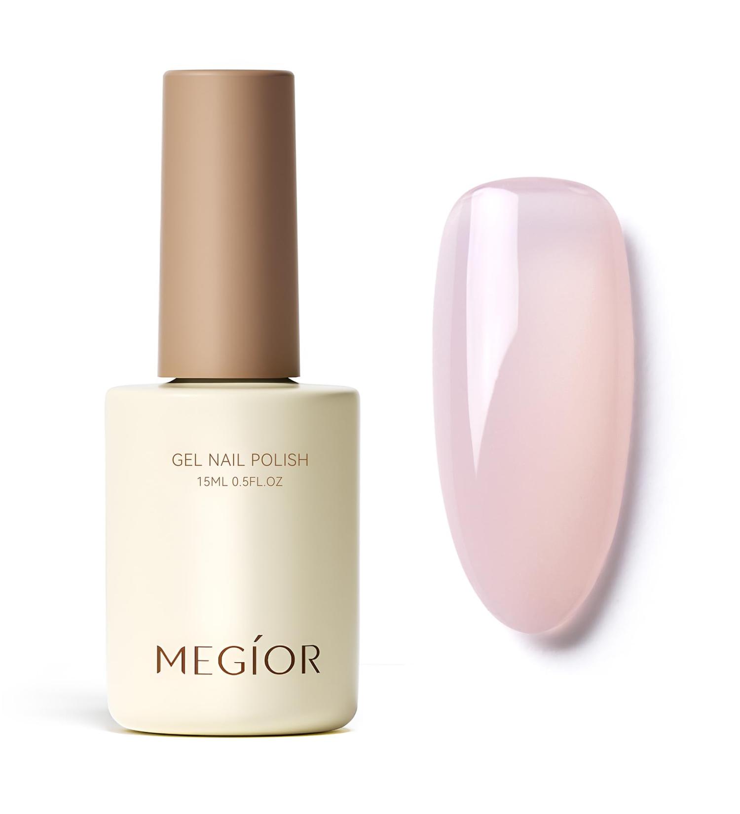 MEGIOR Jelly Pink Gel Nail Polish 15ML Milky Pink Gel Polish 1PC Nail Polish Gel Soak Off UV Gel Polish Translucent Color Neutral Gel Polish for Nail Art Manicure DIY at Home - Buy Online on GoSupps.com