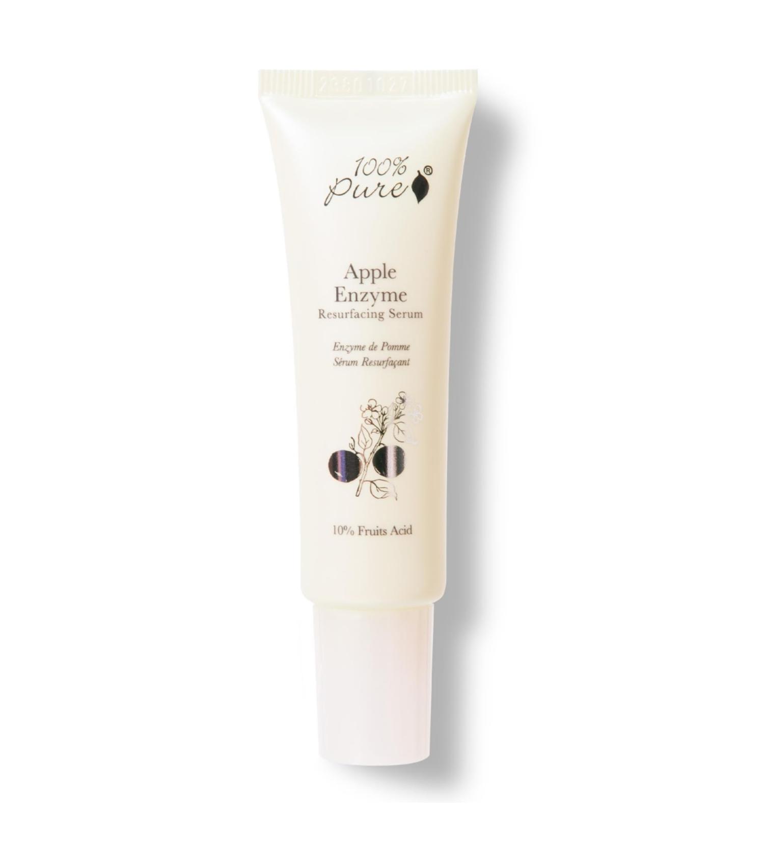 100% PURE Apple Enzyme Resurfacing Face Serum Supports the Appearance of Bright Even Skin & Refined Pores - Hyaluronic Acid & AHA Skincare - Pineapple Kojic Acid Gentle Face Exfoliator - 1 Fl oz