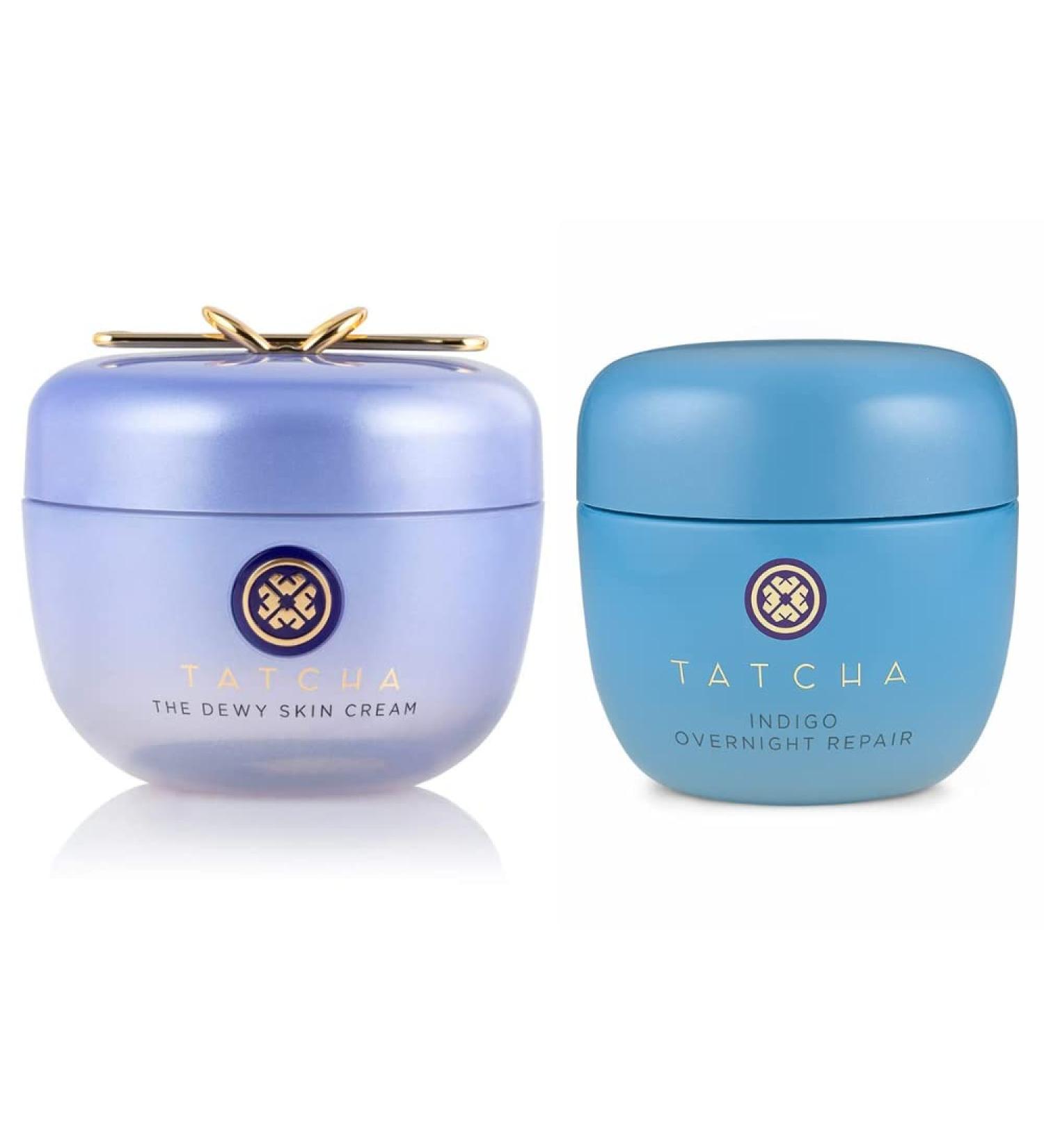 TATCHA Replenishing Nourishment Duo: Dewy Skin Cream & Indigo Overnight Repair Serum 1.7 oz - AM + PM - Buy Online on GoSupps.com