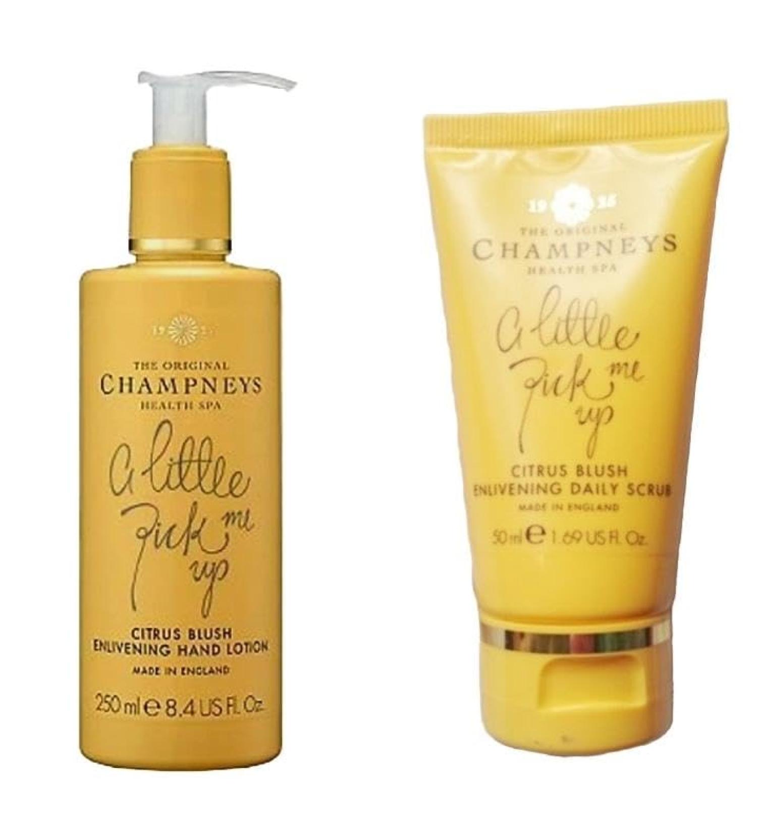 Champneys Citrus Blush Enlivening Hand Lotion 250ml with free Mini Travel Size Citrus Blush Scrub 50ml - Buy Online on GoSupps.com