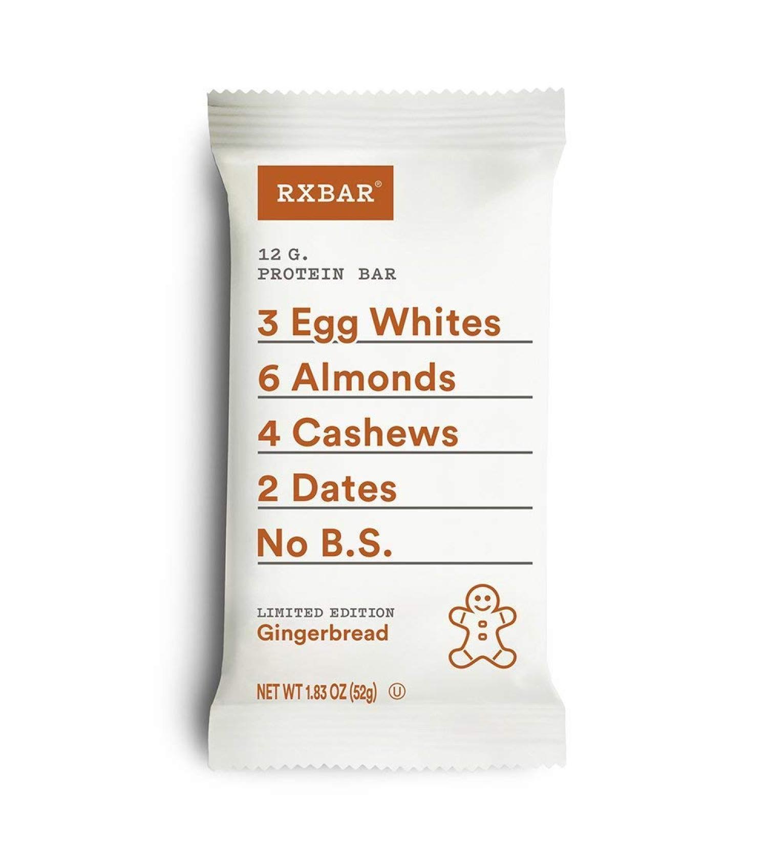 RXBAR Gingerbread Protein Bar - 12g Protein - 22oz Box (12 Count) - Buy Online on GoSupps.com
