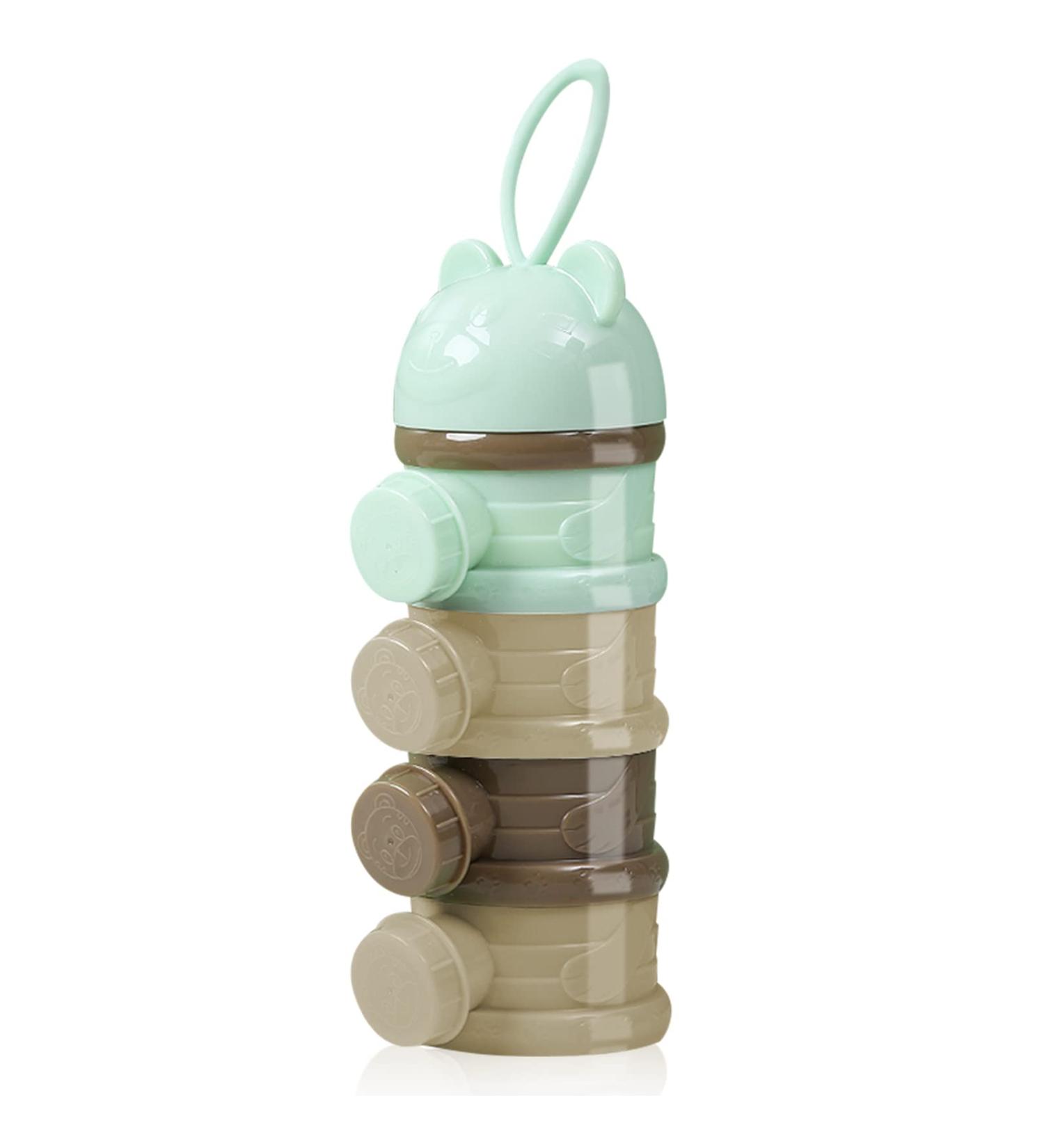 LAPONO Milk Powder Dispenser - Portable 4 Layer Baby Storage Container 240ml BPA Free - Non-Spill Snack/Grain/Food/Fruit Box for Infant Toddler - Green - Buy Online on GoSupps.com