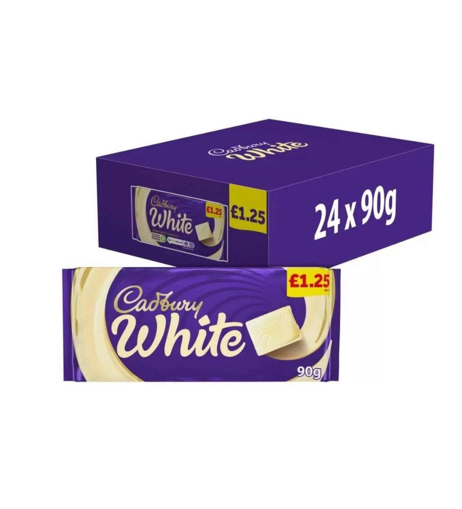 Cadbury Cadbury White Chocolate Bar 90g x 24 Bars