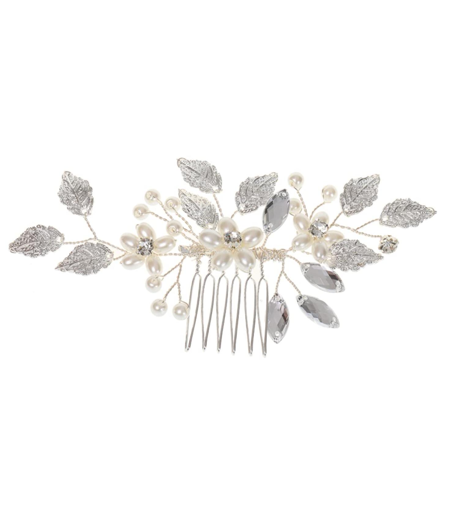 Ipetboom Bridal Hair Accessories Wedding Hair Accessories Crystal Wedding Hair Accessory Bride Headpieces for Wedding Rhinestone Barrettes Pearl Zinc Alloy Bridesmaid Hair Comb - Buy Online on GoSupps.com