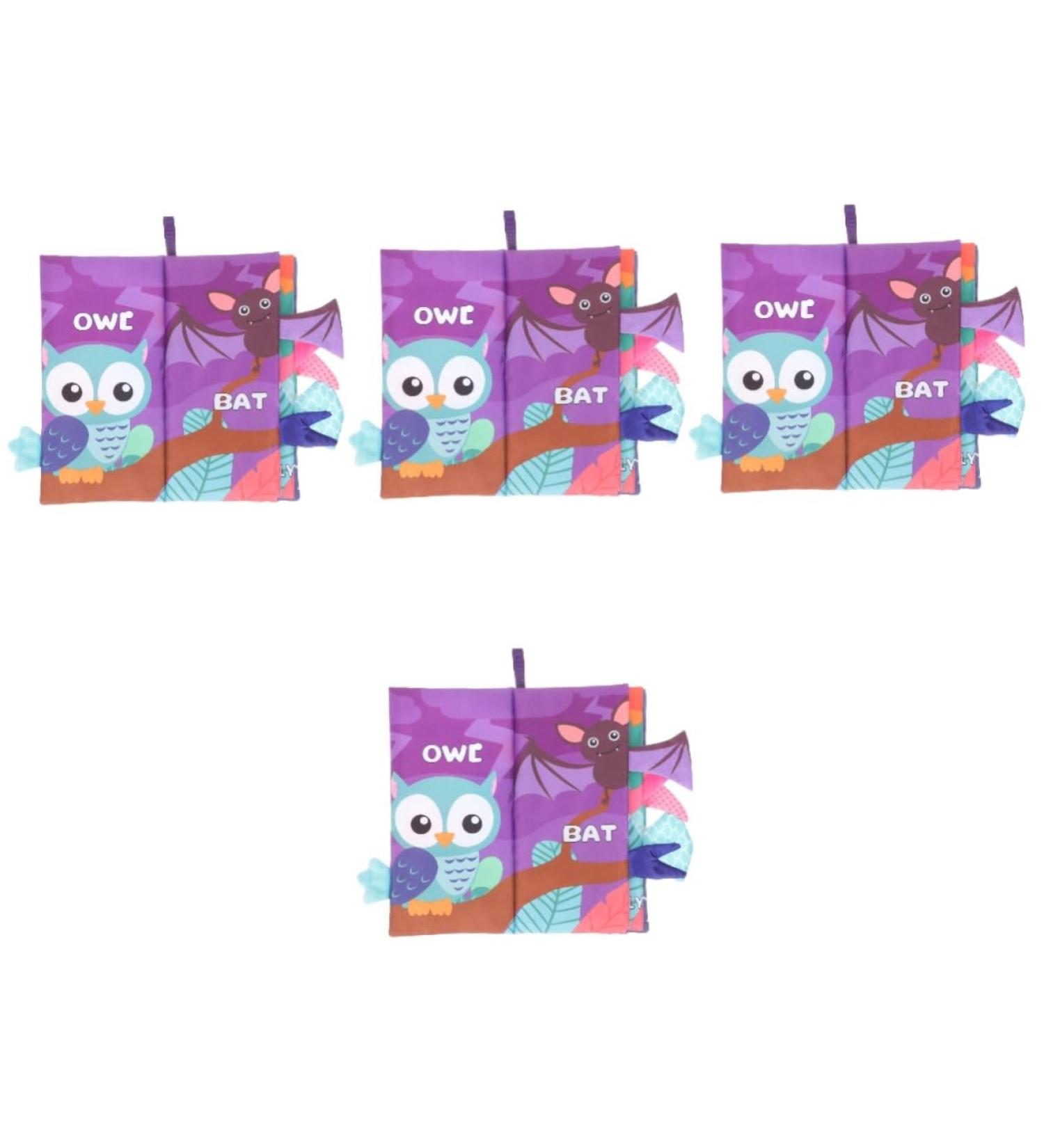 Abaodam 4-Piece Boffbuch Fabric Book | Soft Polyester Toy for Babies & Newborns | Perfect Birthday Gift | Child Rattle & Touch Points - Buy Online on GoSupps.com