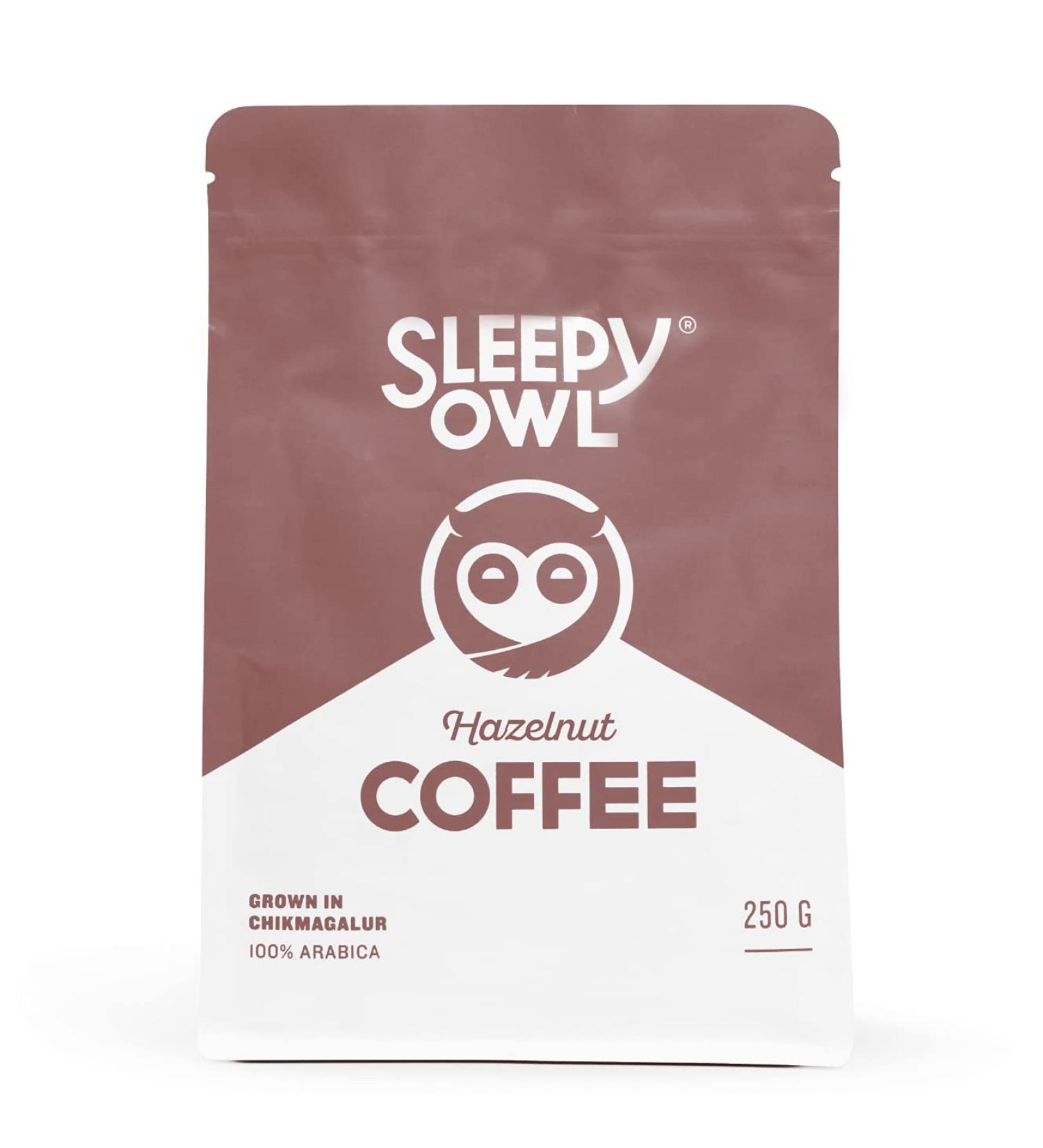 Slee'py Owl Hazelnut Ground Coffee | Fine Grind Coffee | Moka Pot Home Espresso | Medium Roast | 100% Arabica | Freshly Roasted & Ground | 250g | Directly Sourced From Chikmagalur - Buy Online on GoSupps.com