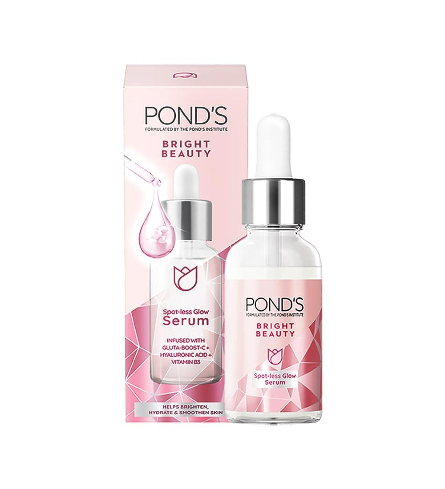 Pond's Bright Beauty Spot-less Glow Serum - Hyaluronic Acid Vitamin B3 & Gluta-Boost-C for Radiant Skin | 30ml - International Shipping - Buy Online on GoSupps.com