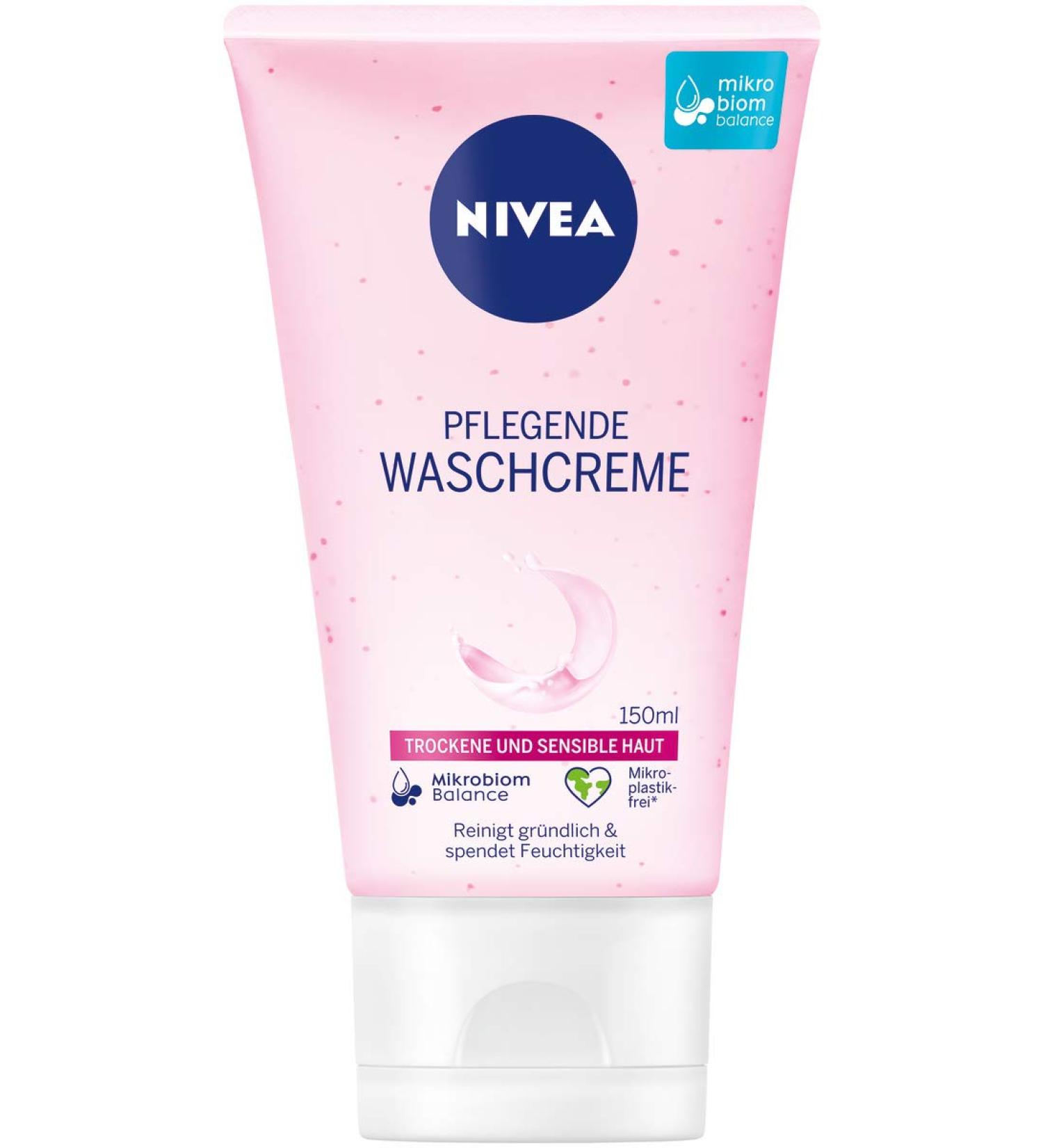 NIVEA Nourishing wash cream with almond oil (150 ml) thorough facial cleansing for dry and sensitive skin especially mild and thorough cleansing cream - Buy Online on GoSupps.com