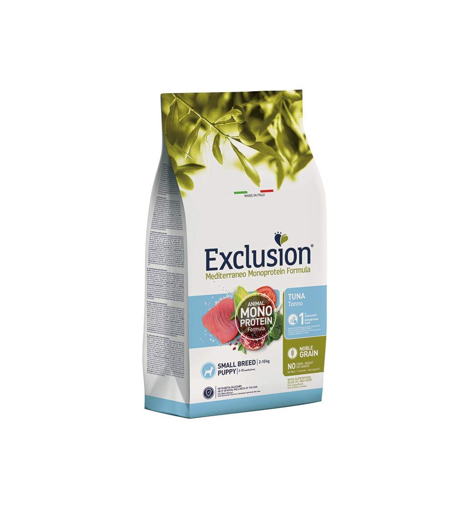 CROCCHETTE EXCLUSION MEDITERRANEO MONOPROTEIN NOBLE GRAIN PUPPY SMALL TONNO. 2KG