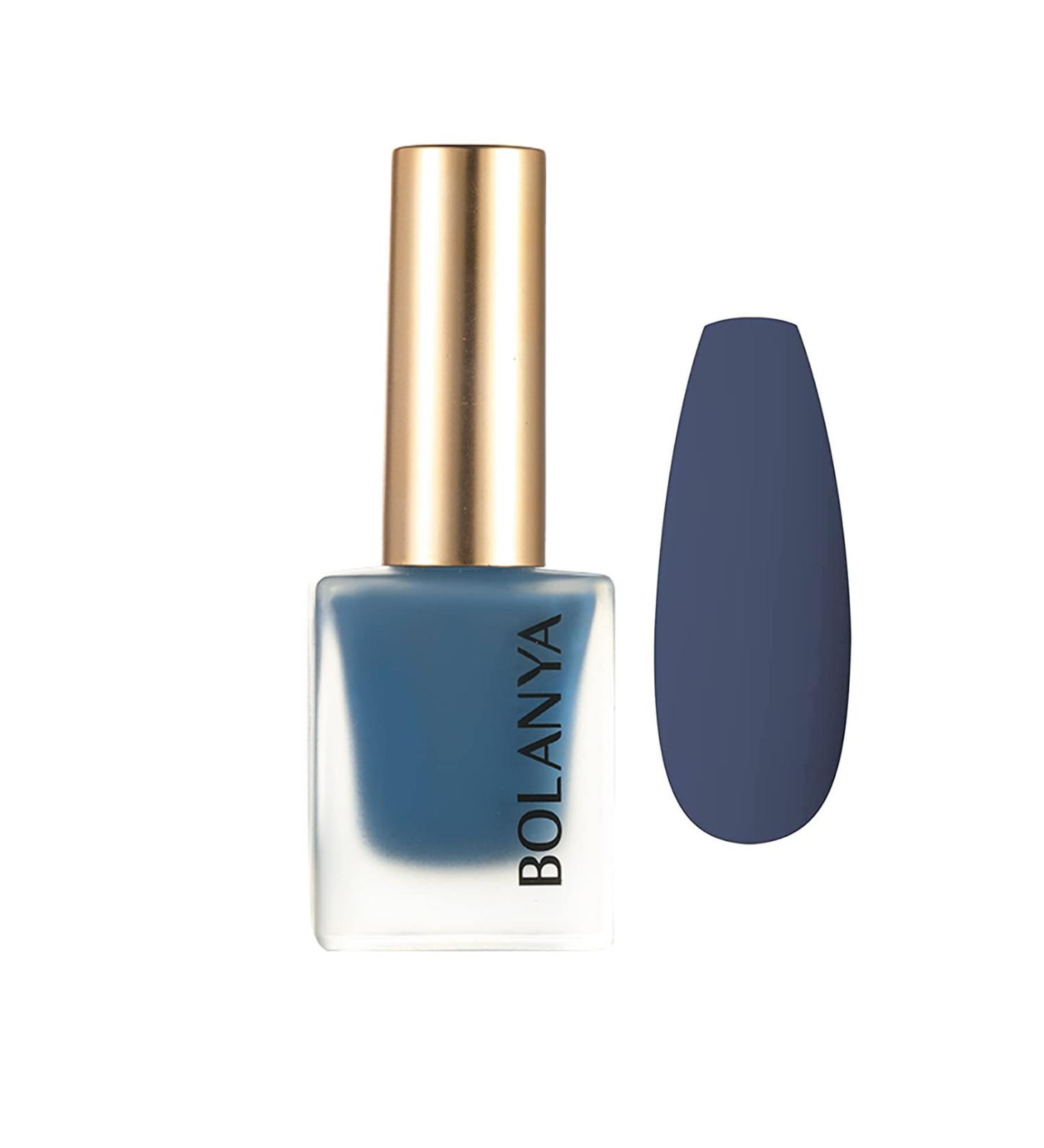 Quick Dry Matte Blue Nail Varnish Gel - 7 Days Lasting Formula | Odorless, No Baking Needed | 10ML Haze Blue - Ideal for Women's Summer Holiday - Buy Online on GoSupps.com